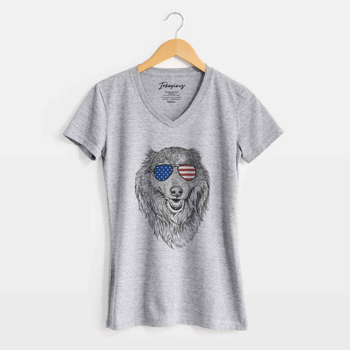 USA Addie the Collie Mix - Women&#39;s Perfect V-neck Shirt