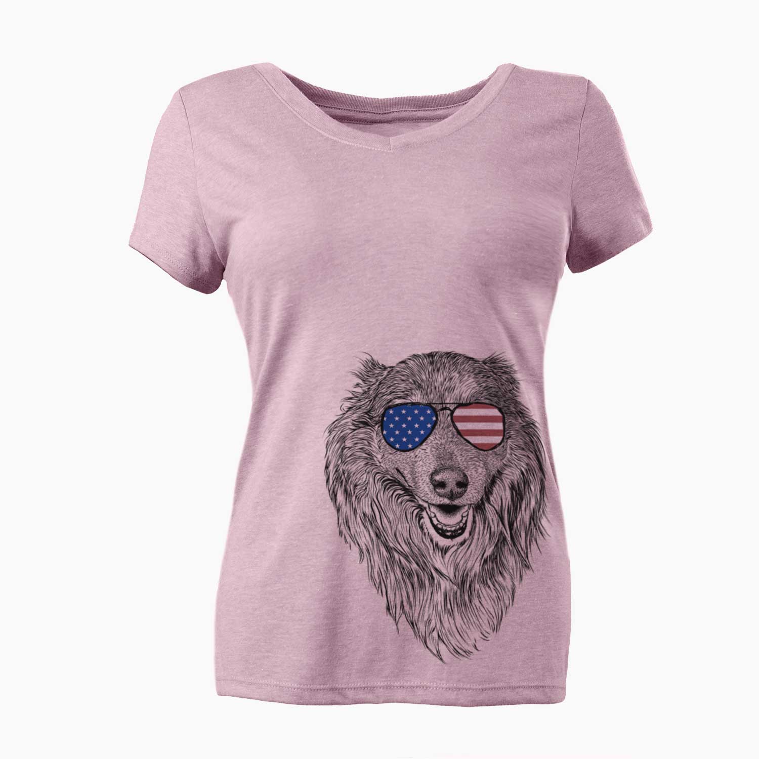 USA Addie the Collie Mix - Women's Perfect V-neck Shirt
