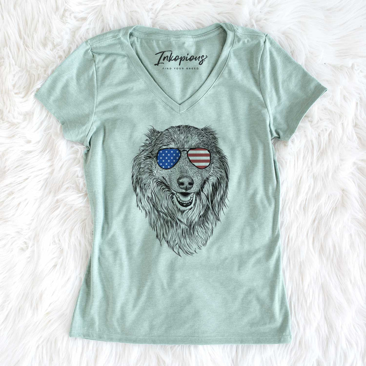 USA Addie the Collie Mix - Women's Perfect V-neck Shirt