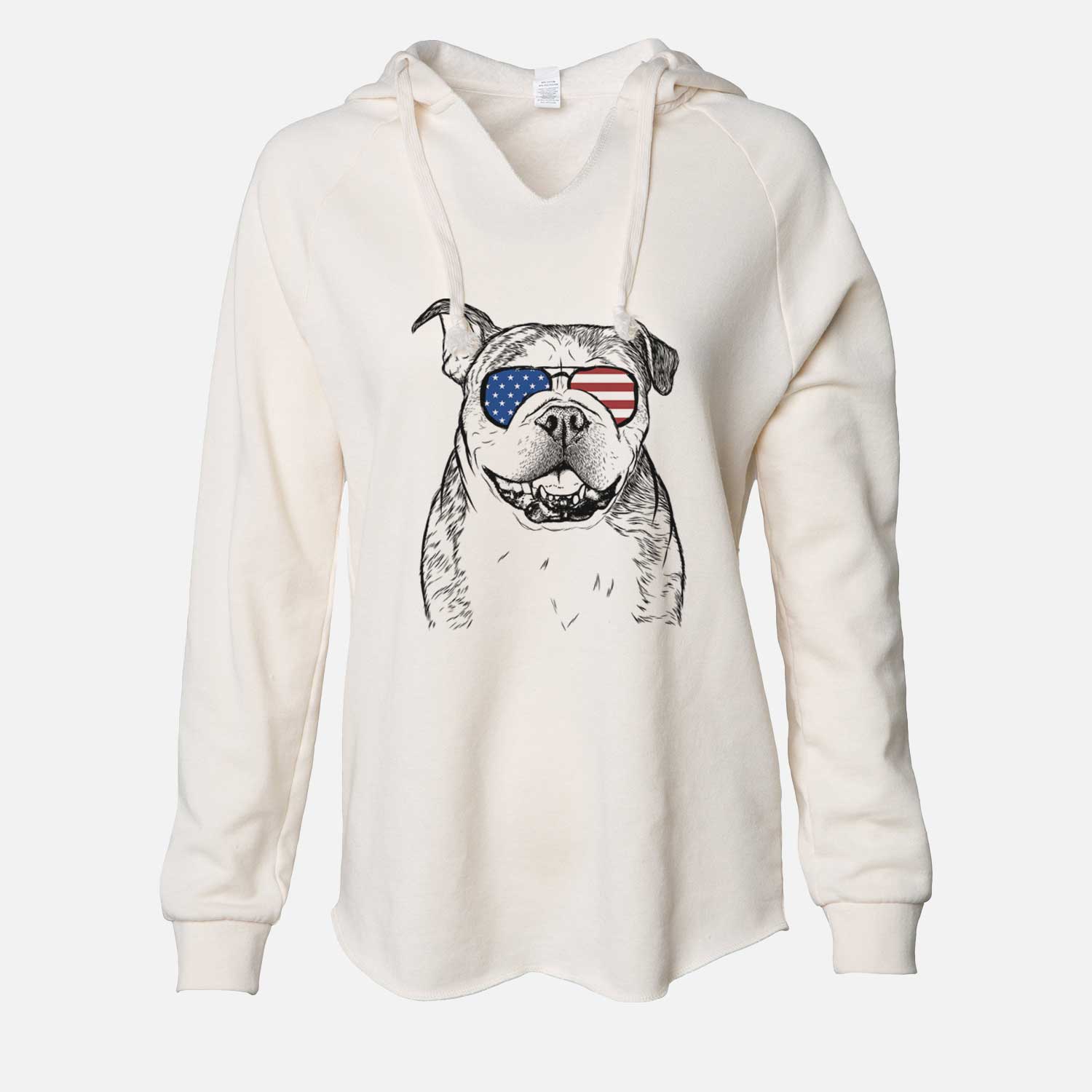 USA Agatha the Boston Bulldog - Cali Wave Hooded Sweatshirt