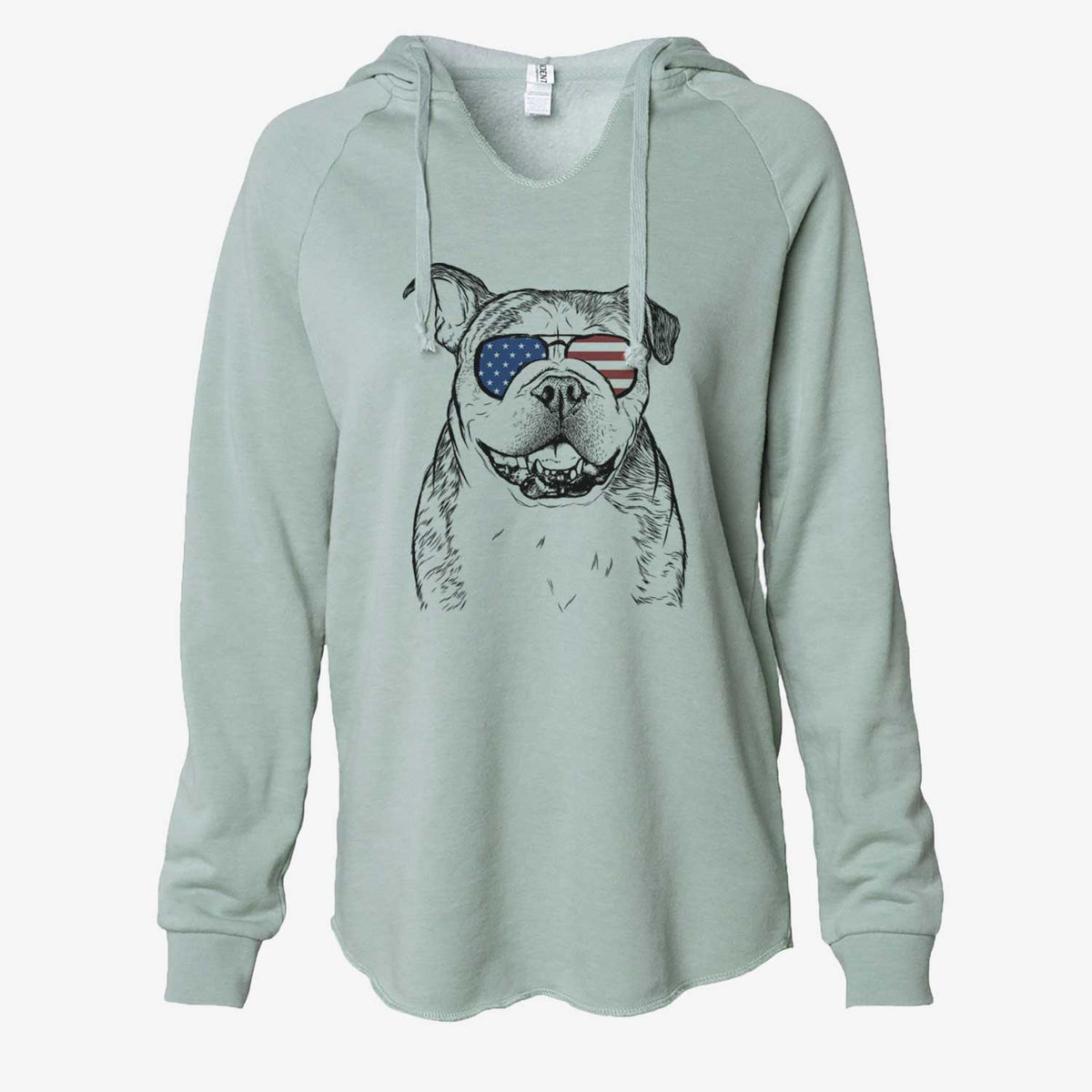 USA Agatha the Boston Bulldog - Cali Wave Hooded Sweatshirt
