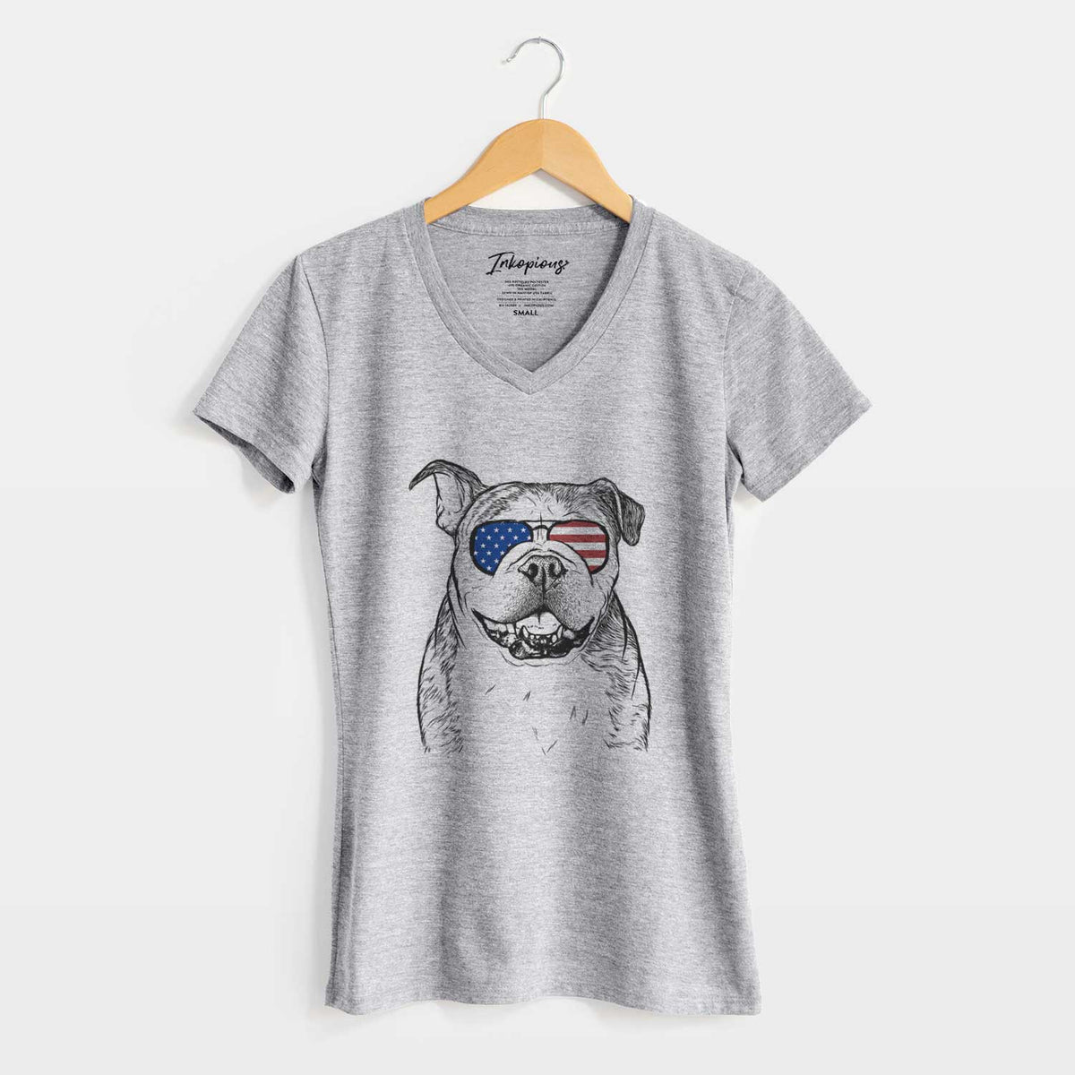 USA Agatha the Boston Bulldog - Women's Perfect V-neck Shirt
