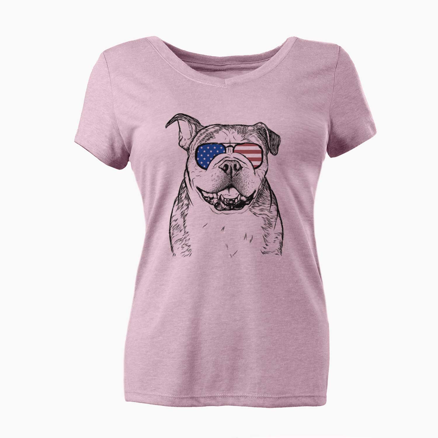 USA Agatha the Boston Bulldog - Women's Perfect V-neck Shirt