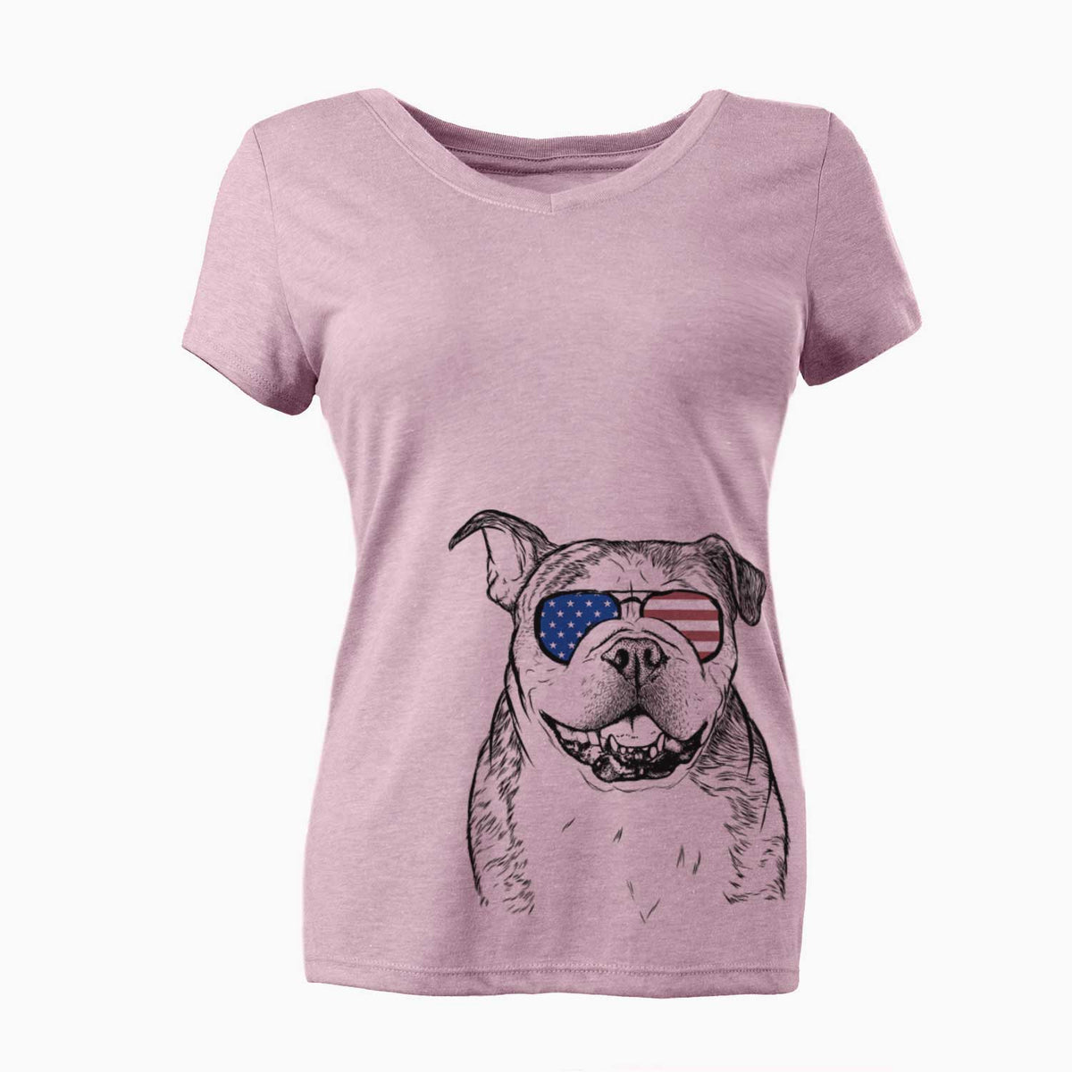 USA Agatha the Boston Bulldog - Women's Perfect V-neck Shirt