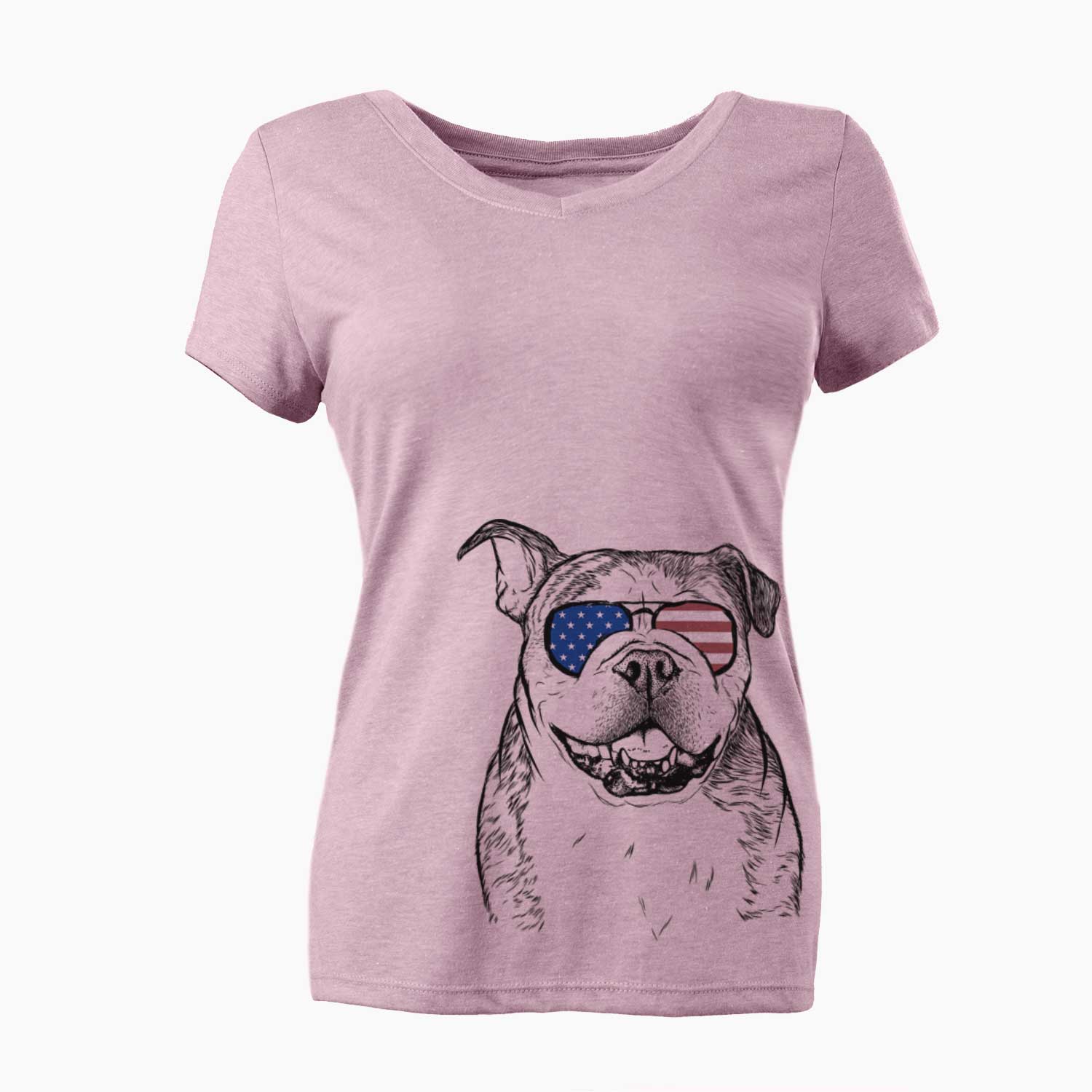 USA Agatha the Boston Bulldog - Women's Perfect V-neck Shirt