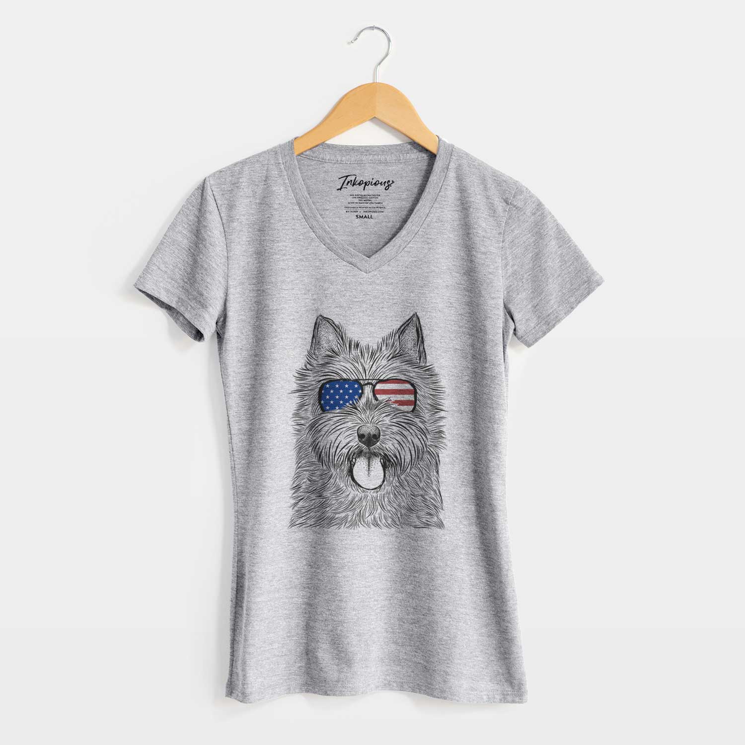 USA Alfie the Norwich Terrier - Women's Perfect V-neck Shirt