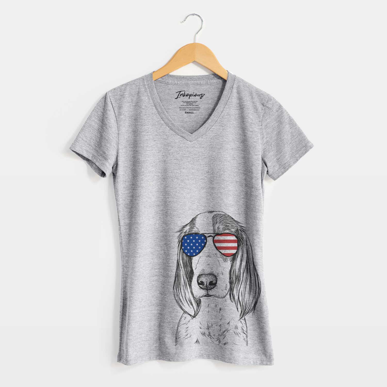 USA Aline the Irish Red and White Setter - Women's Perfect V-neck Shirt