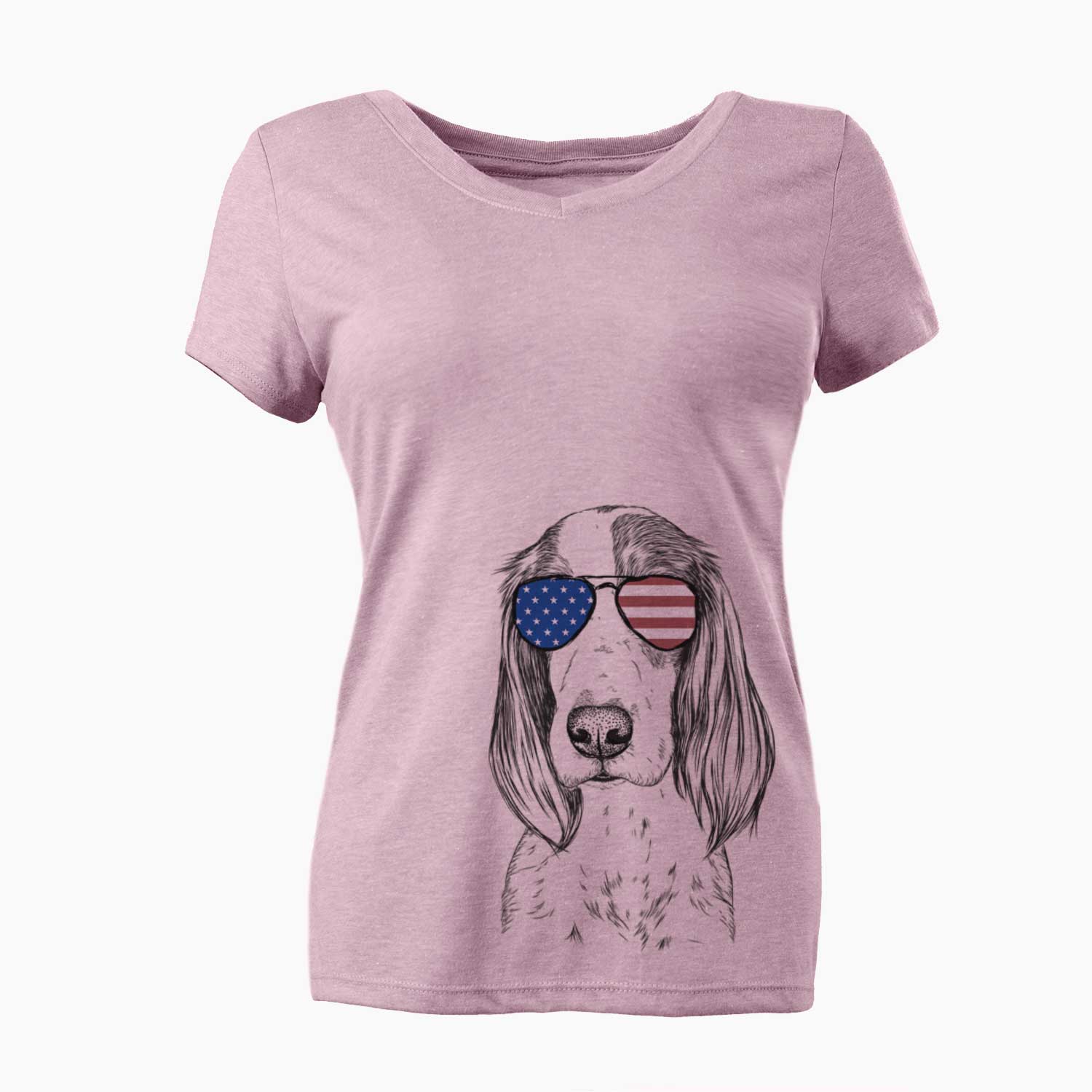 USA Aline the Irish Red and White Setter - Women's Perfect V-neck Shirt