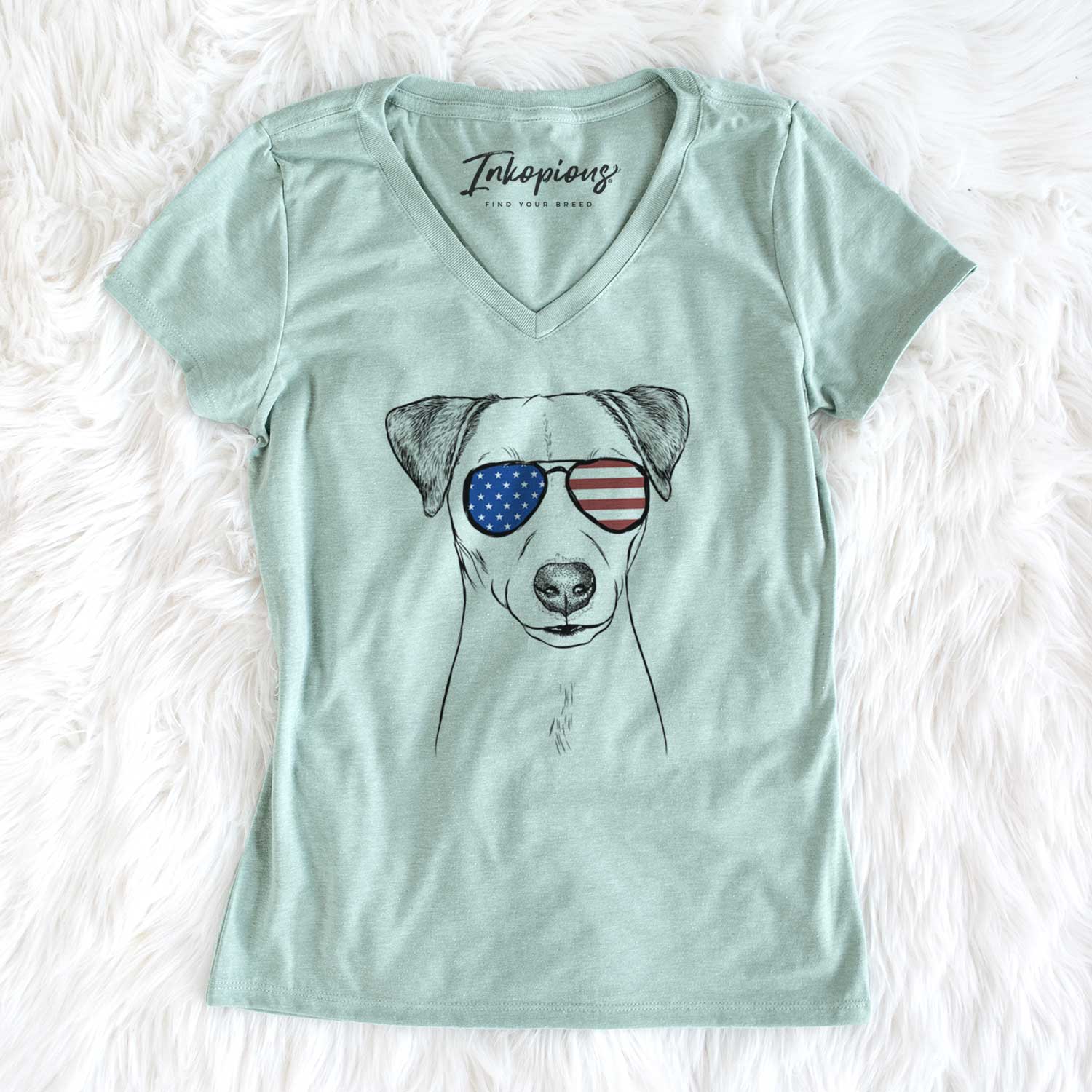 USA Ally the Jack Russell Terrier - Women's Perfect V-neck Shirt