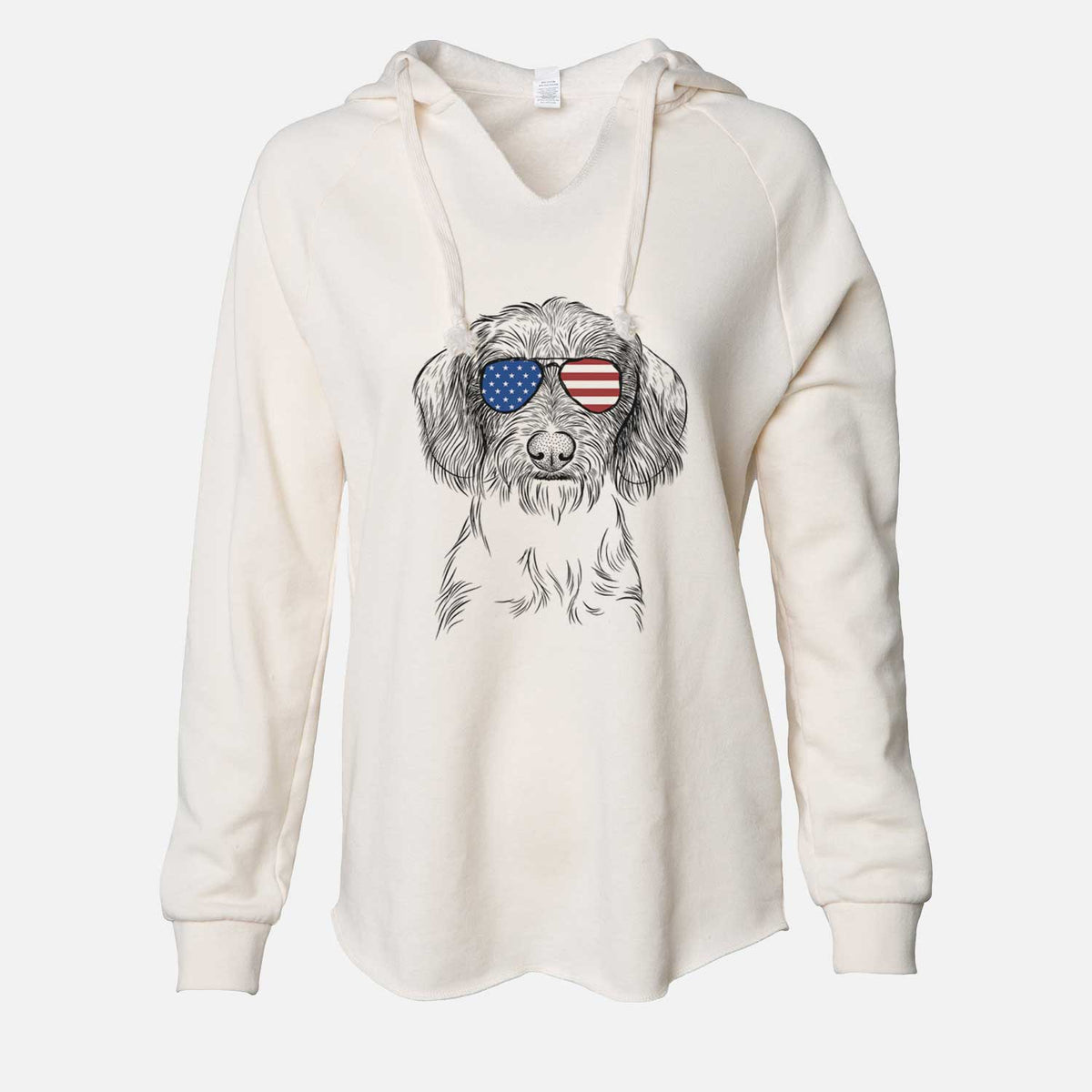 USA Almond the Wirehaired Dachshund - Cali Wave Hooded Sweatshirt