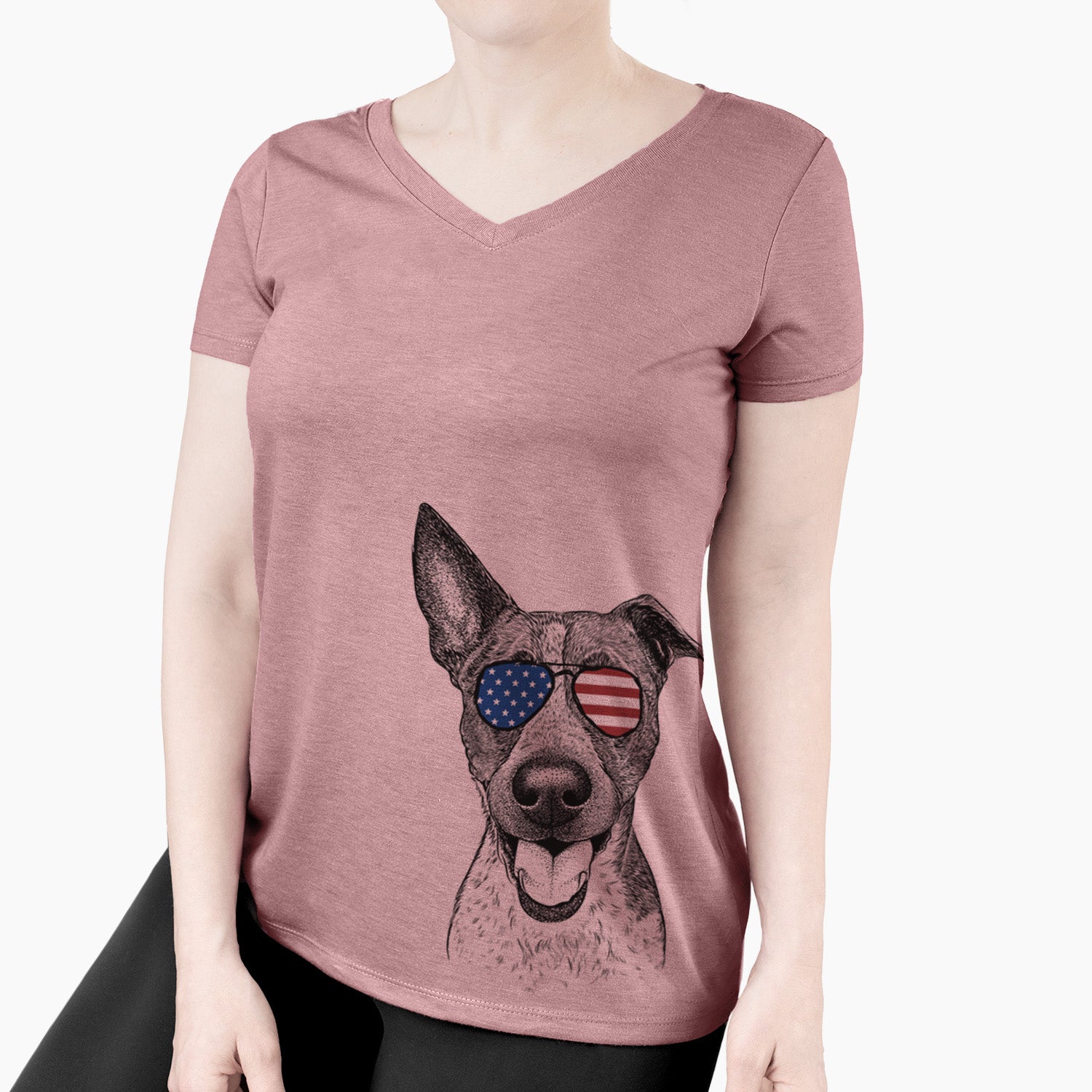 USA Amigo the Heeler Mix - Women's Perfect V-neck Shirt