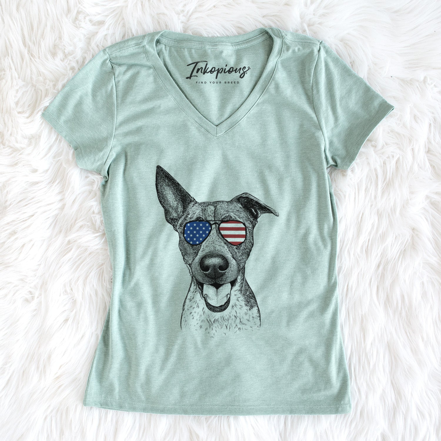 USA Amigo the Heeler Mix - Women's Perfect V-neck Shirt