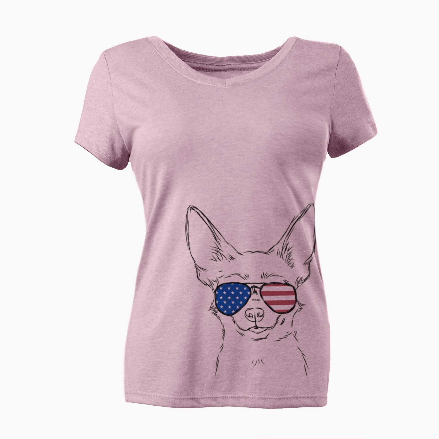 USA Amos the Chihuahua - Women's Perfect V-neck Shirt