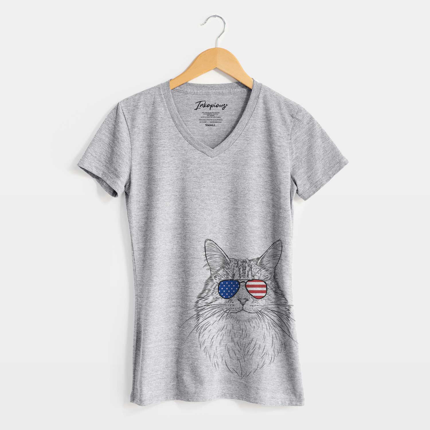 USA Angel the Maine Coon Cat - Women's Perfect V-neck Shirt