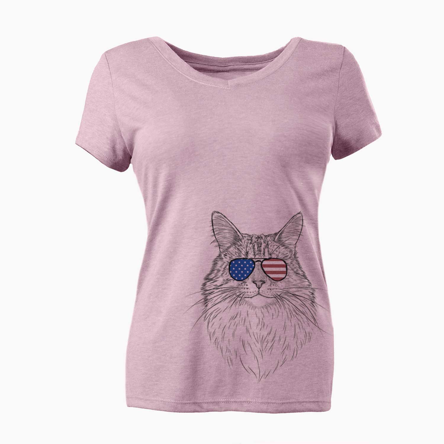 USA Angel the Maine Coon Cat - Women's Perfect V-neck Shirt