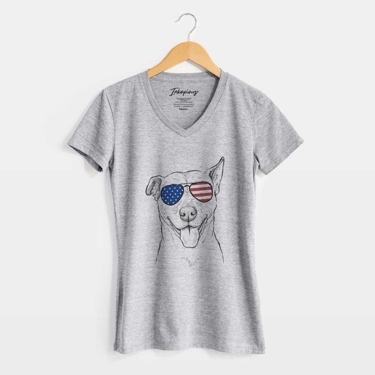 USA Annie Belle the Pitbull Mix - Women&#39;s Perfect V-neck Shirt