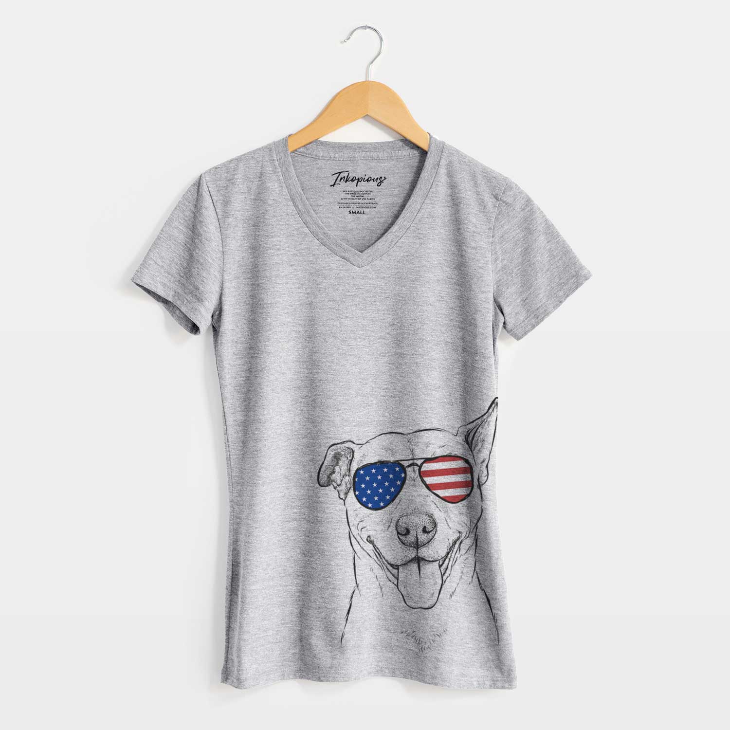 USA Annie Belle the Pitbull Mix - Women's Perfect V-neck Shirt