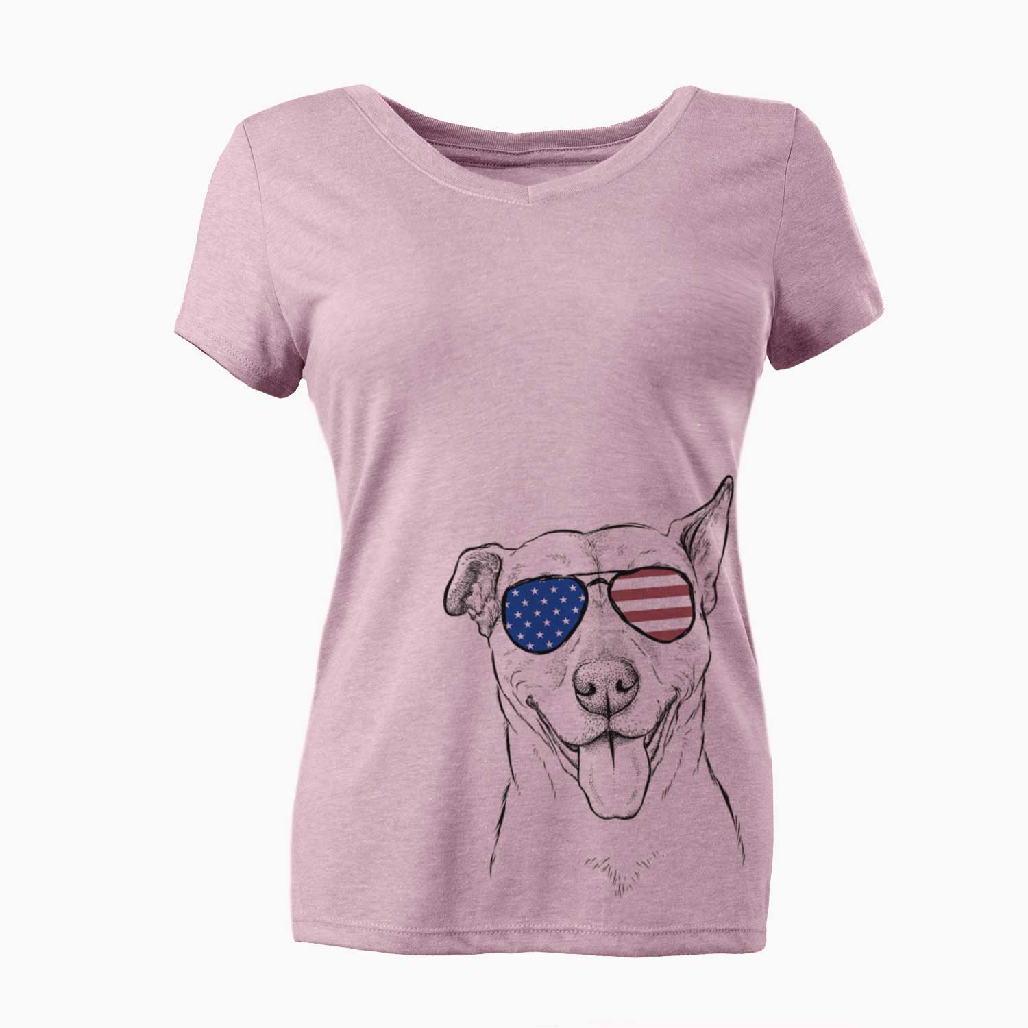 USA Annie Belle the Pitbull Mix - Women's Perfect V-neck Shirt