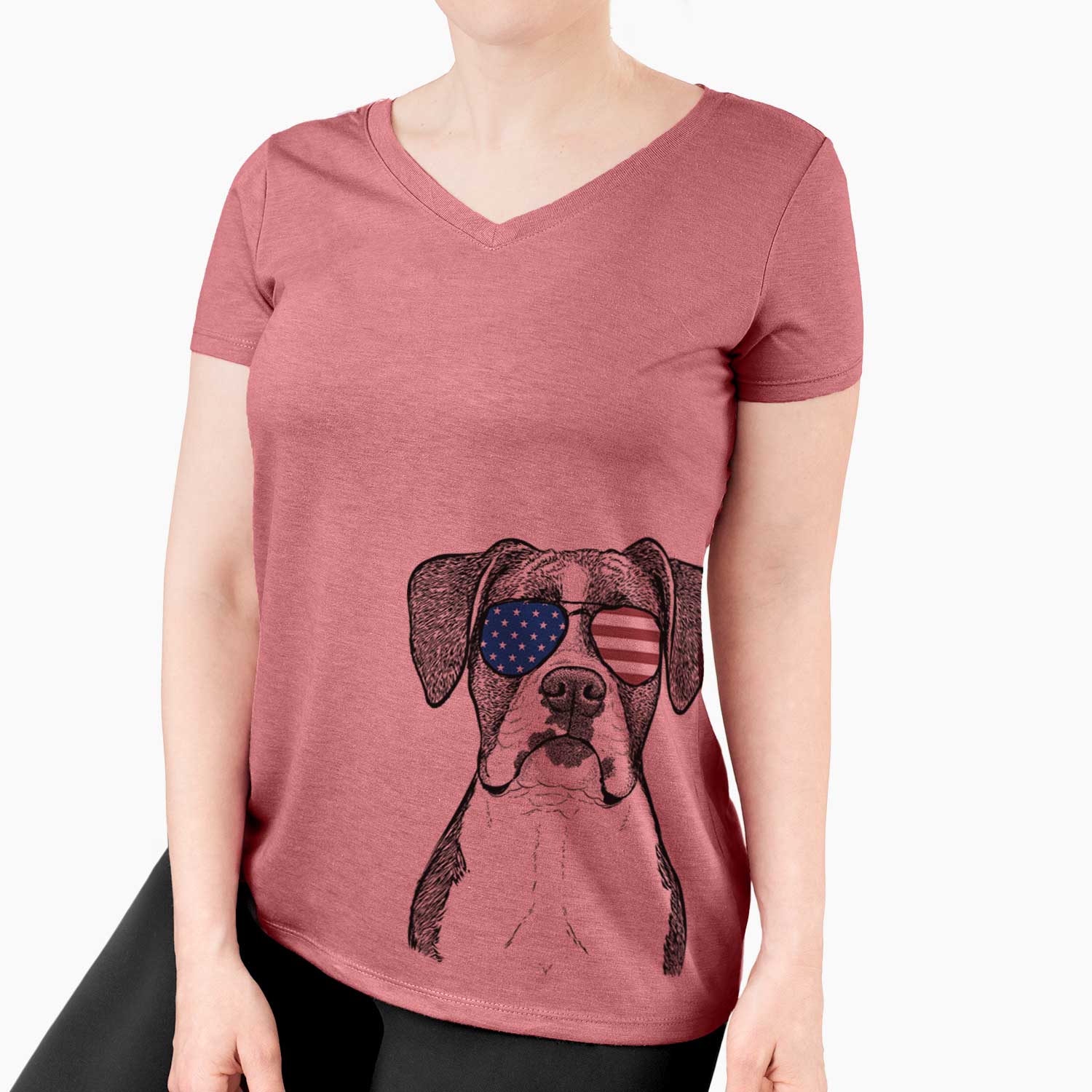 USA Annie the Boxer - Women's Perfect V-neck Shirt