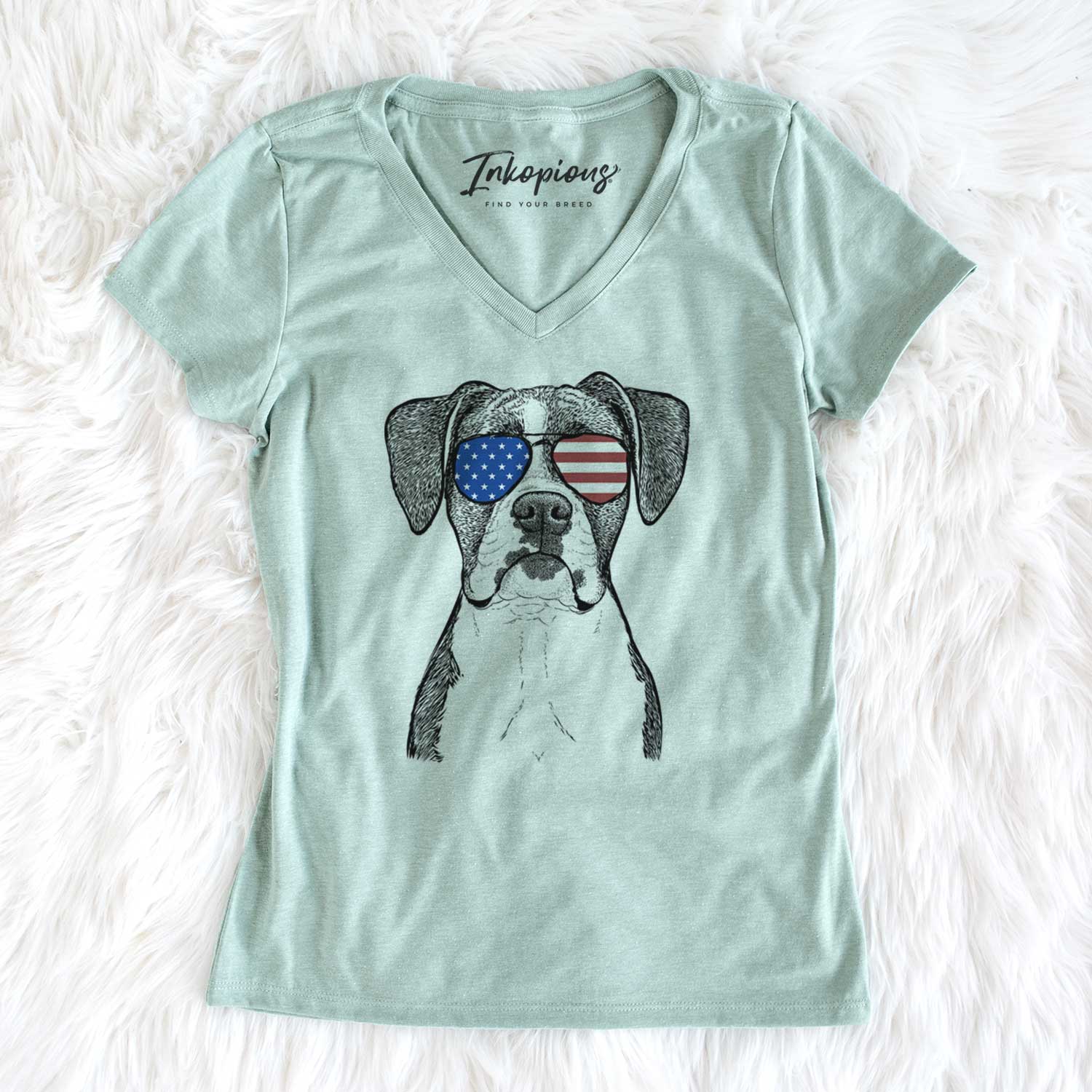 USA Annie the Boxer - Women's Perfect V-neck Shirt