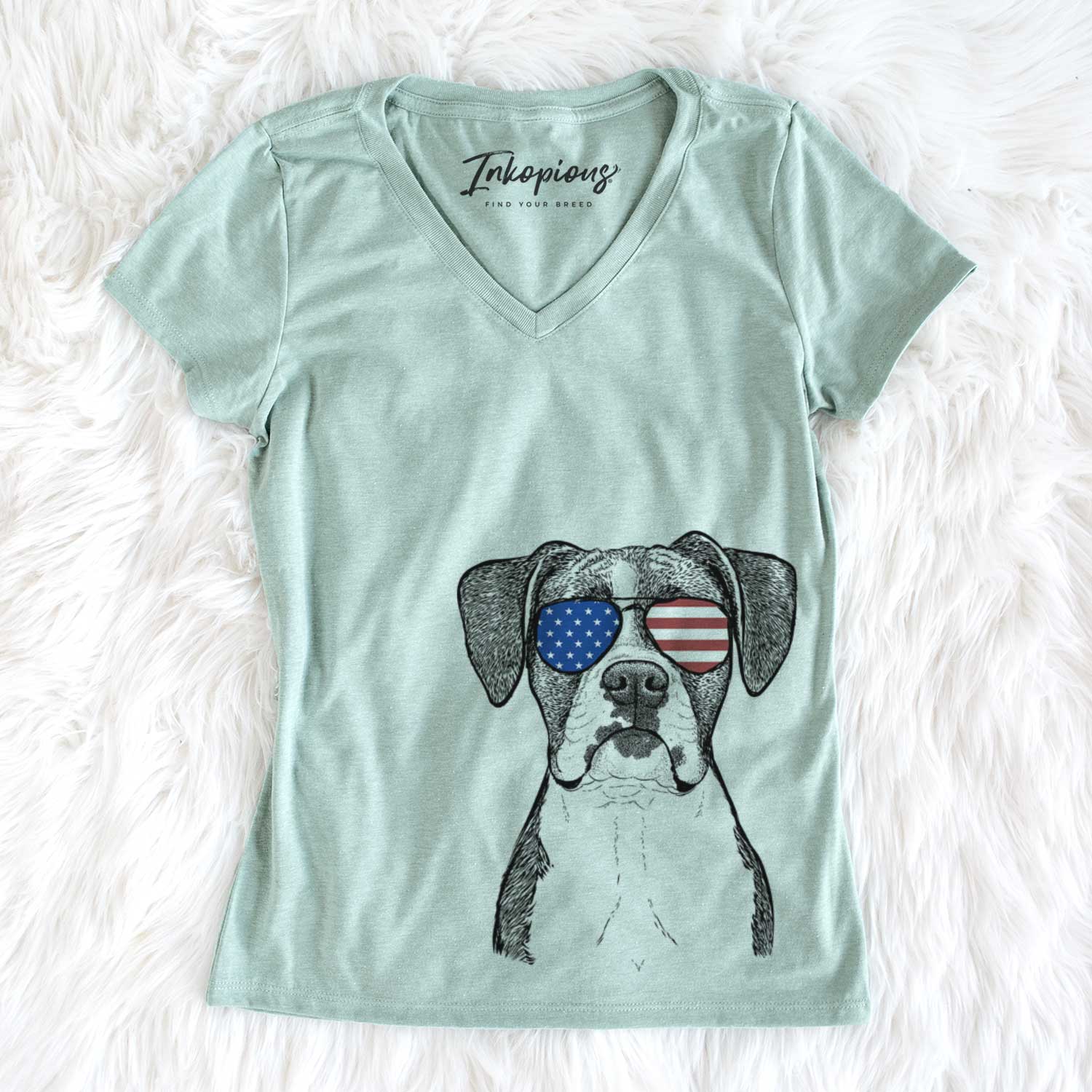 USA Annie the Boxer - Women's Perfect V-neck Shirt