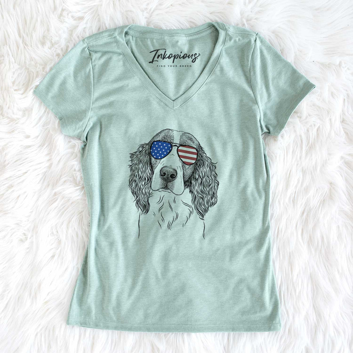 USA Annie the English Springer Spaniel - Women's Perfect V-neck Shirt