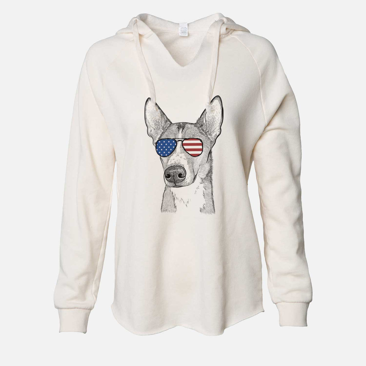 USA Anubis the Alaskan Husky - Cali Wave Hooded Sweatshirt