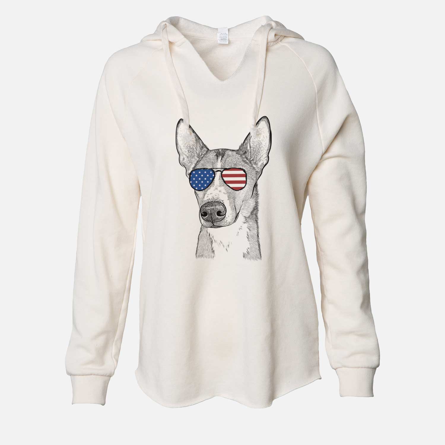 USA Anubis the Alaskan Husky - Cali Wave Hooded Sweatshirt
