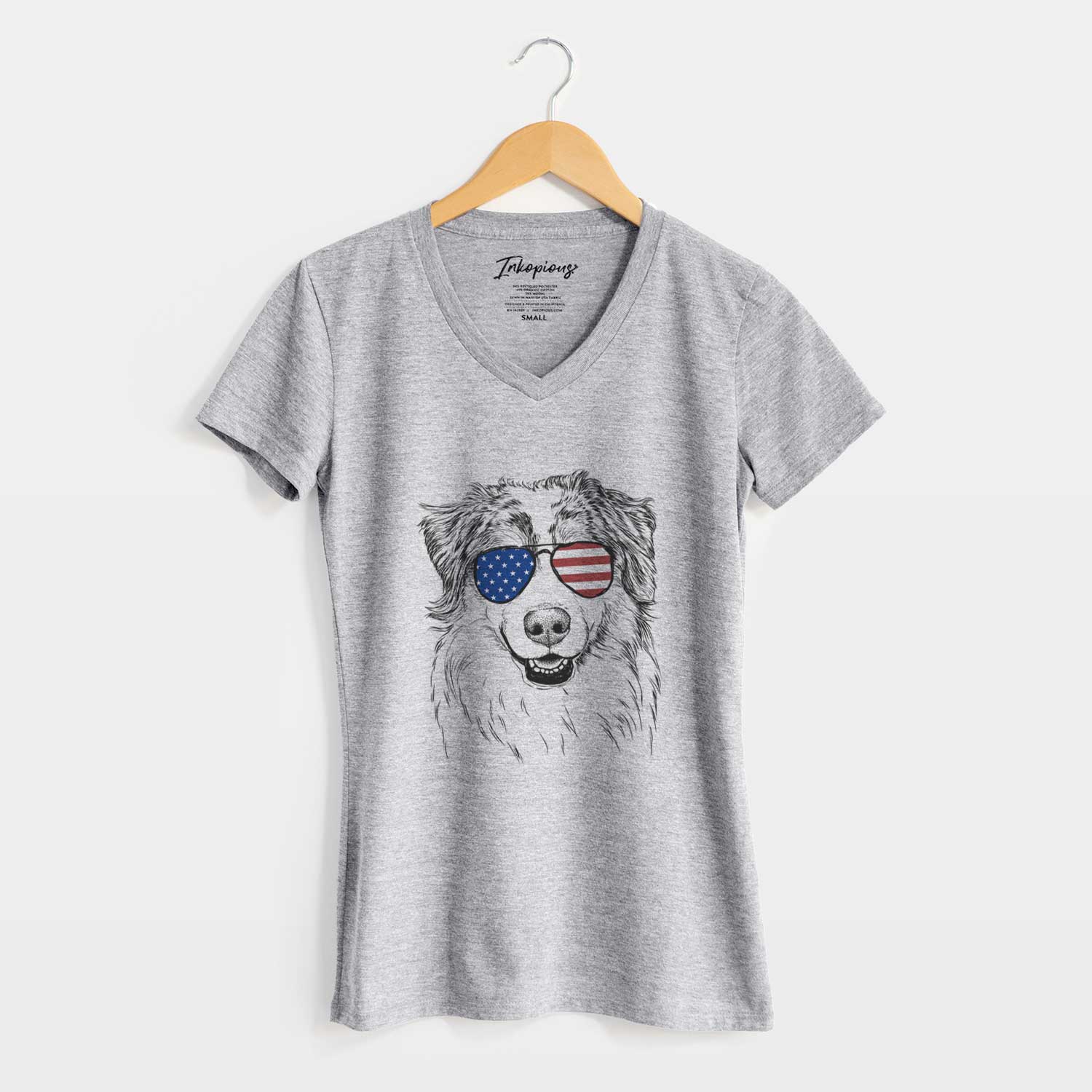 USA Aonghus the Australian Shepherd - Women's Perfect V-neck Shirt