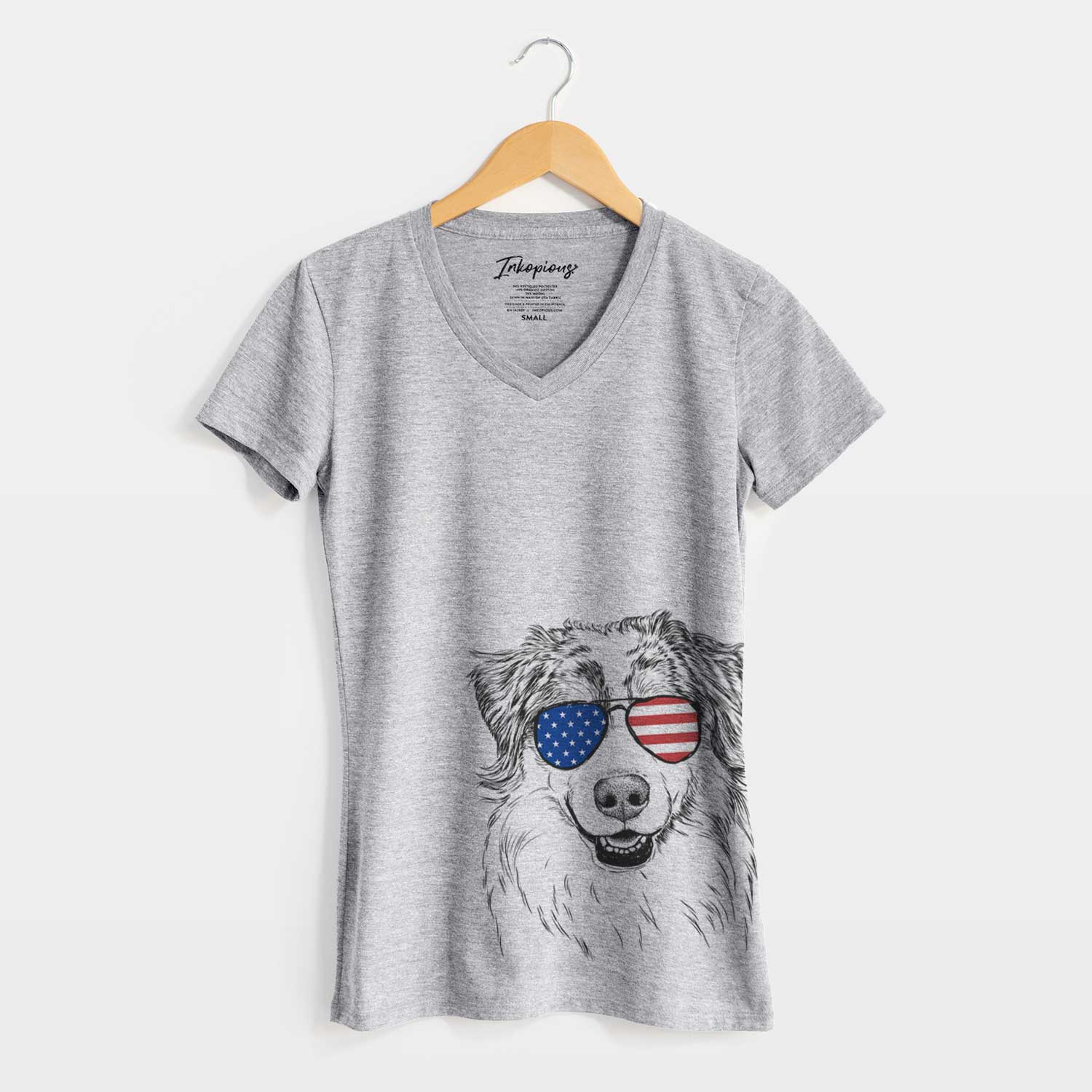 USA Aonghus the Australian Shepherd - Women's Perfect V-neck Shirt