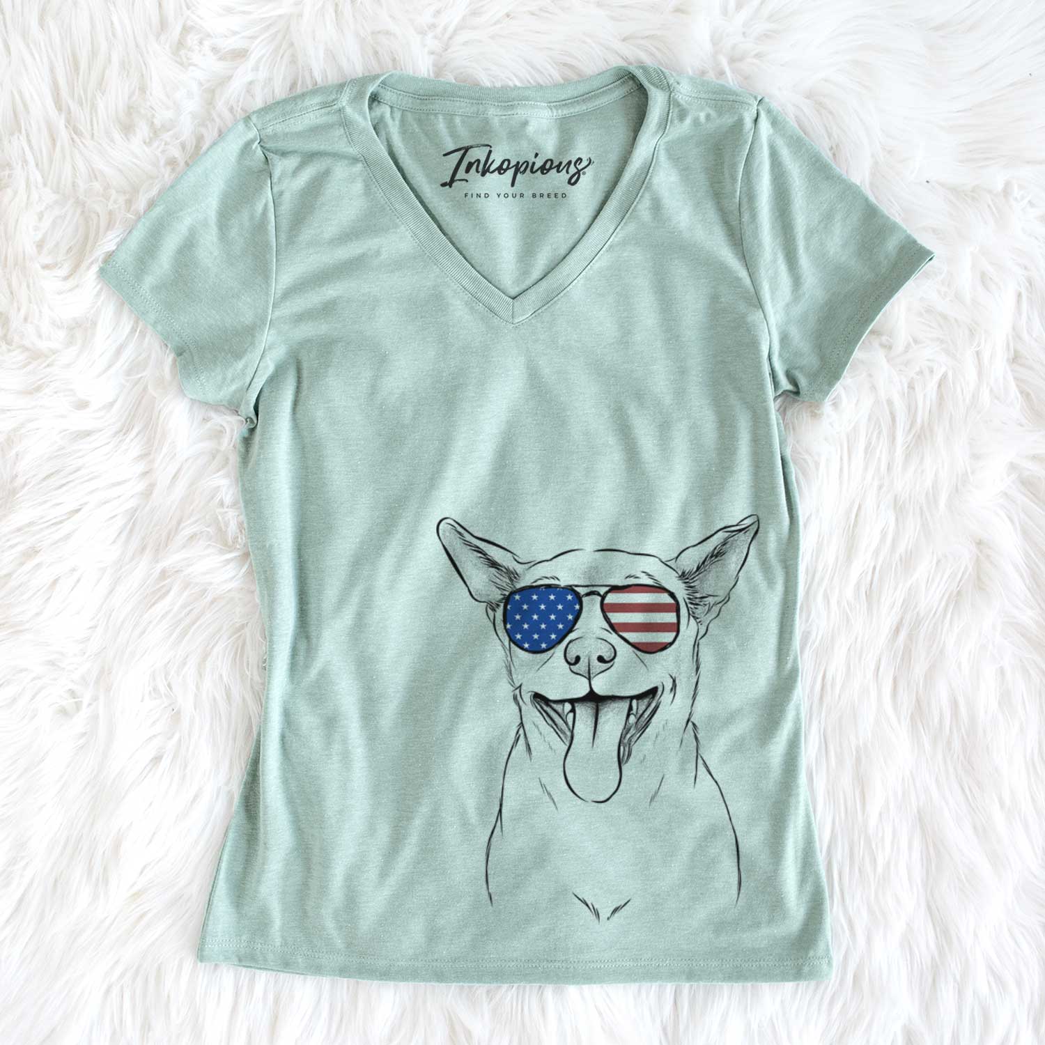 USA Archie the Chihuahua Mix - Women's Perfect V-neck Shirt