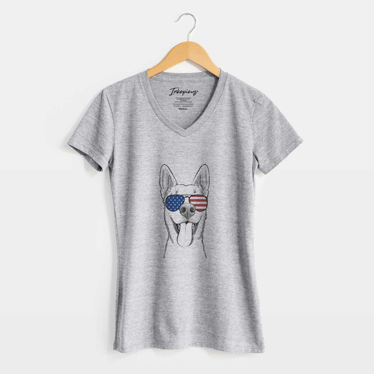 USA Arlo the Husky Shepherd Mix - Women&#39;s Perfect V-neck Shirt