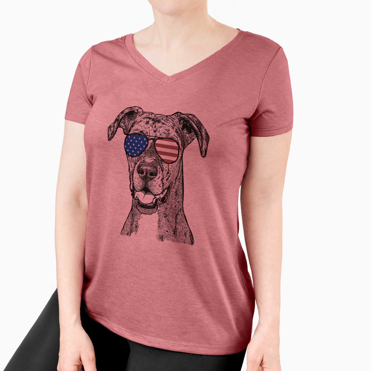 USA Athena the Merle Great Dane - Women's Perfect V-neck Shirt