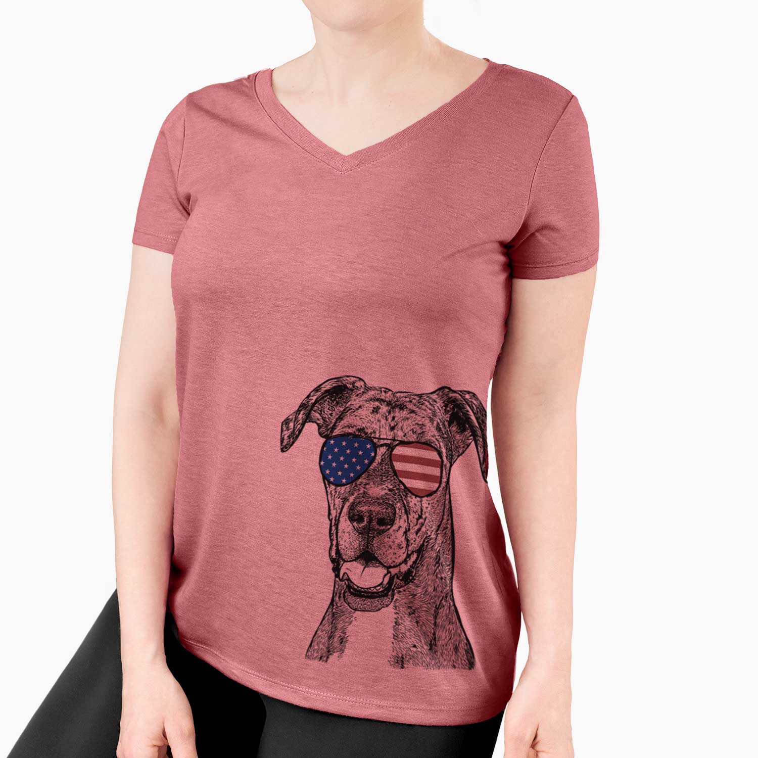 USA Athena the Merle Great Dane - Women's Perfect V-neck Shirt