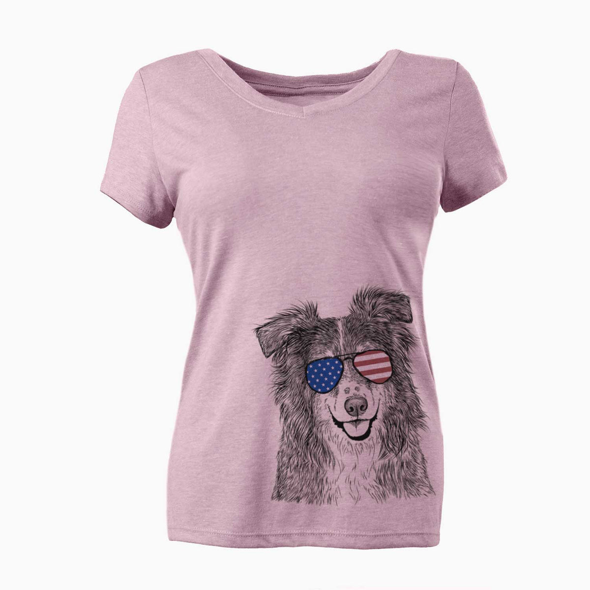 USA Aushe the Australian Shepherd - Women's Perfect V-neck Shirt
