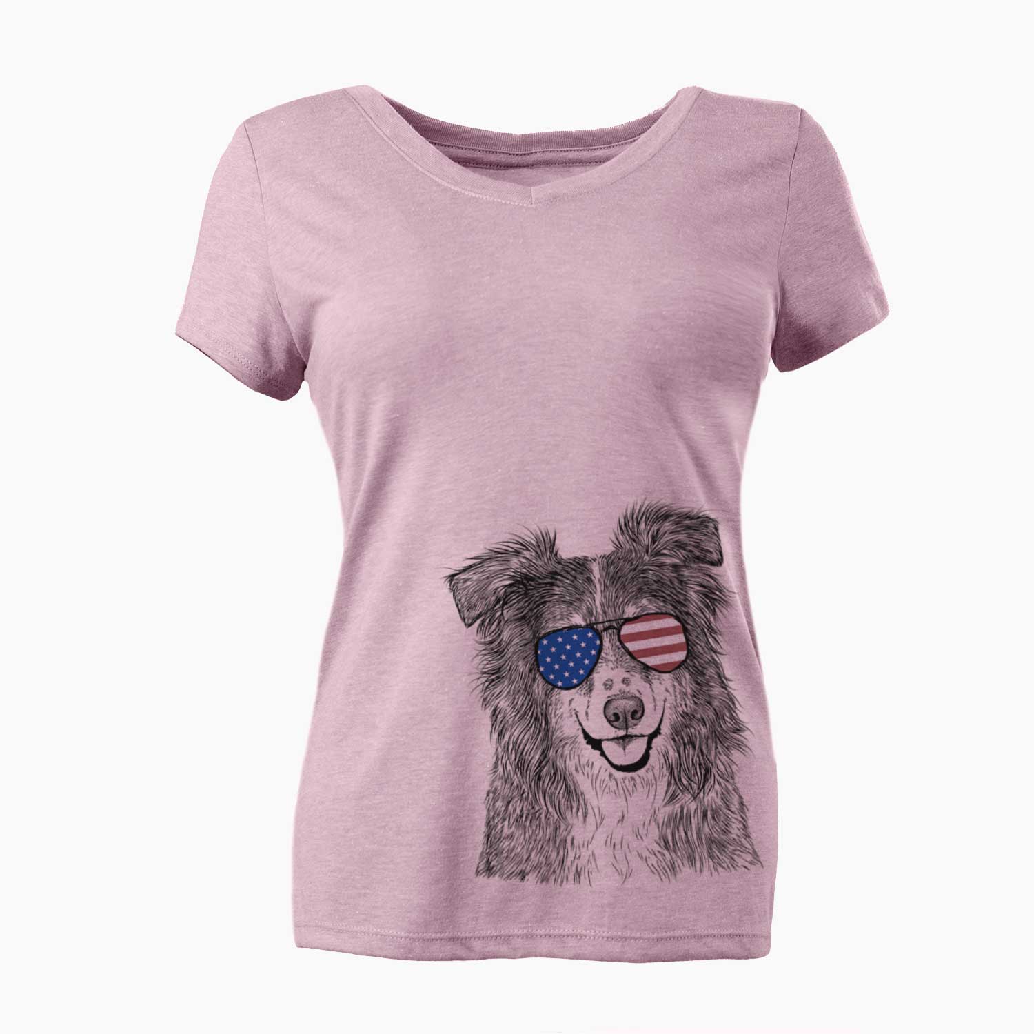 USA Aushe the Australian Shepherd - Women's Perfect V-neck Shirt