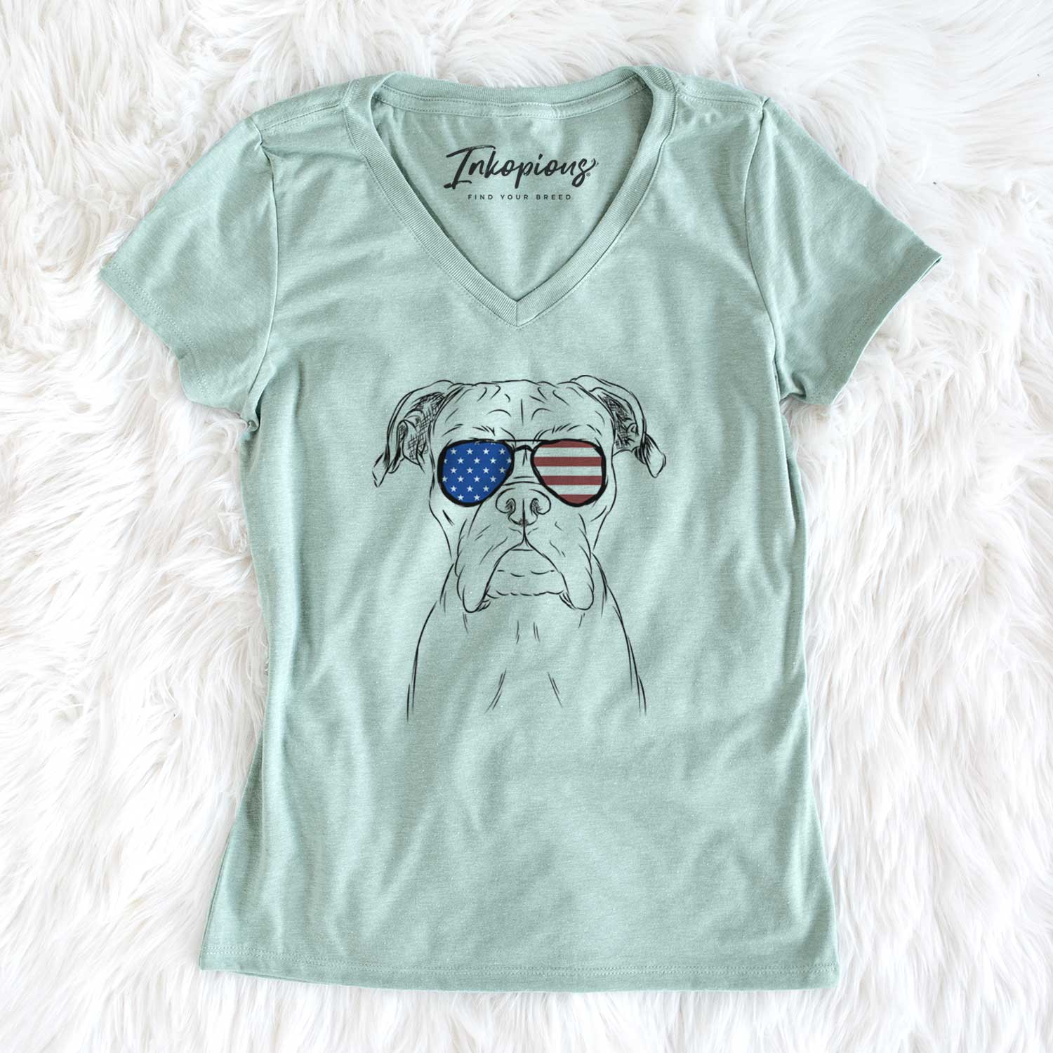 USA Axel the Boxer - Women's Perfect V-neck Shirt