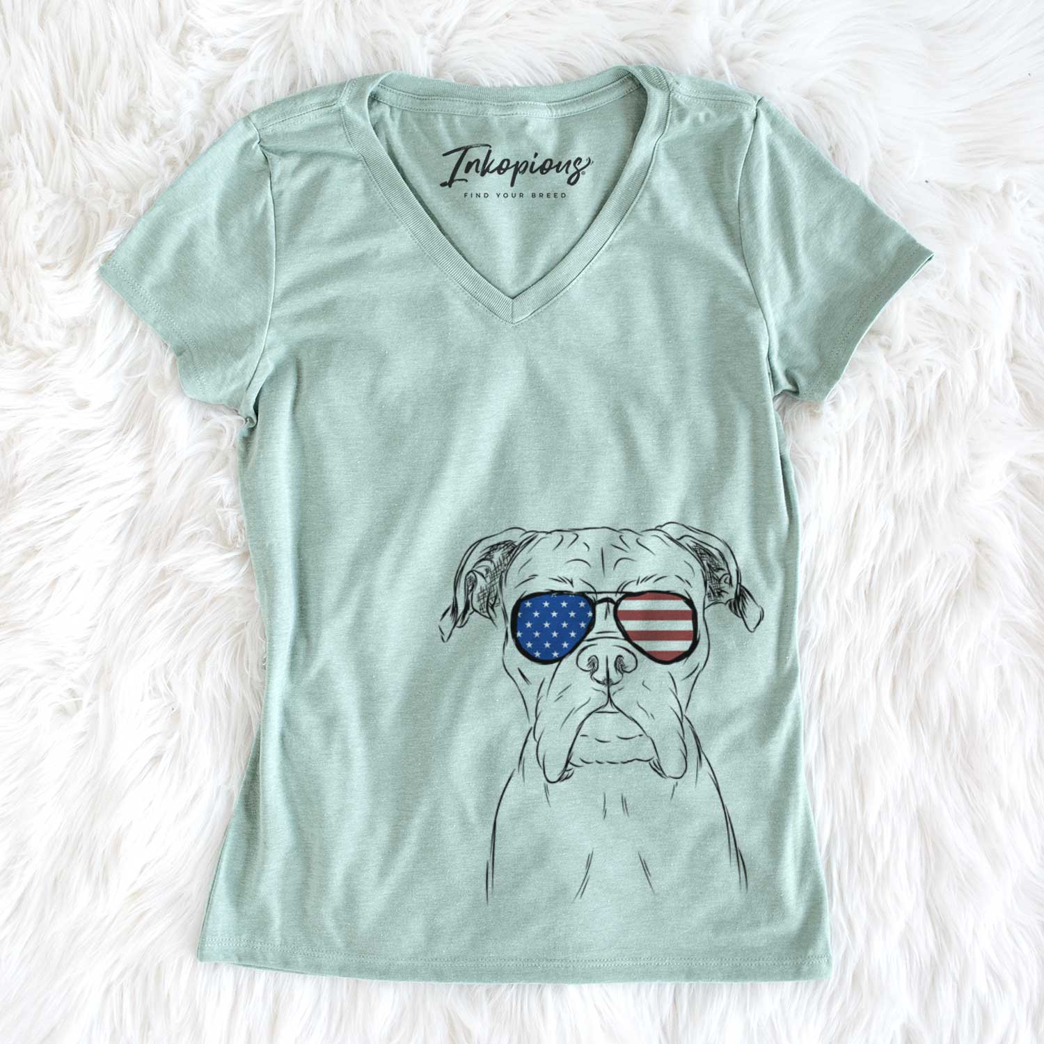 USA Axel the Boxer - Women's Perfect V-neck Shirt