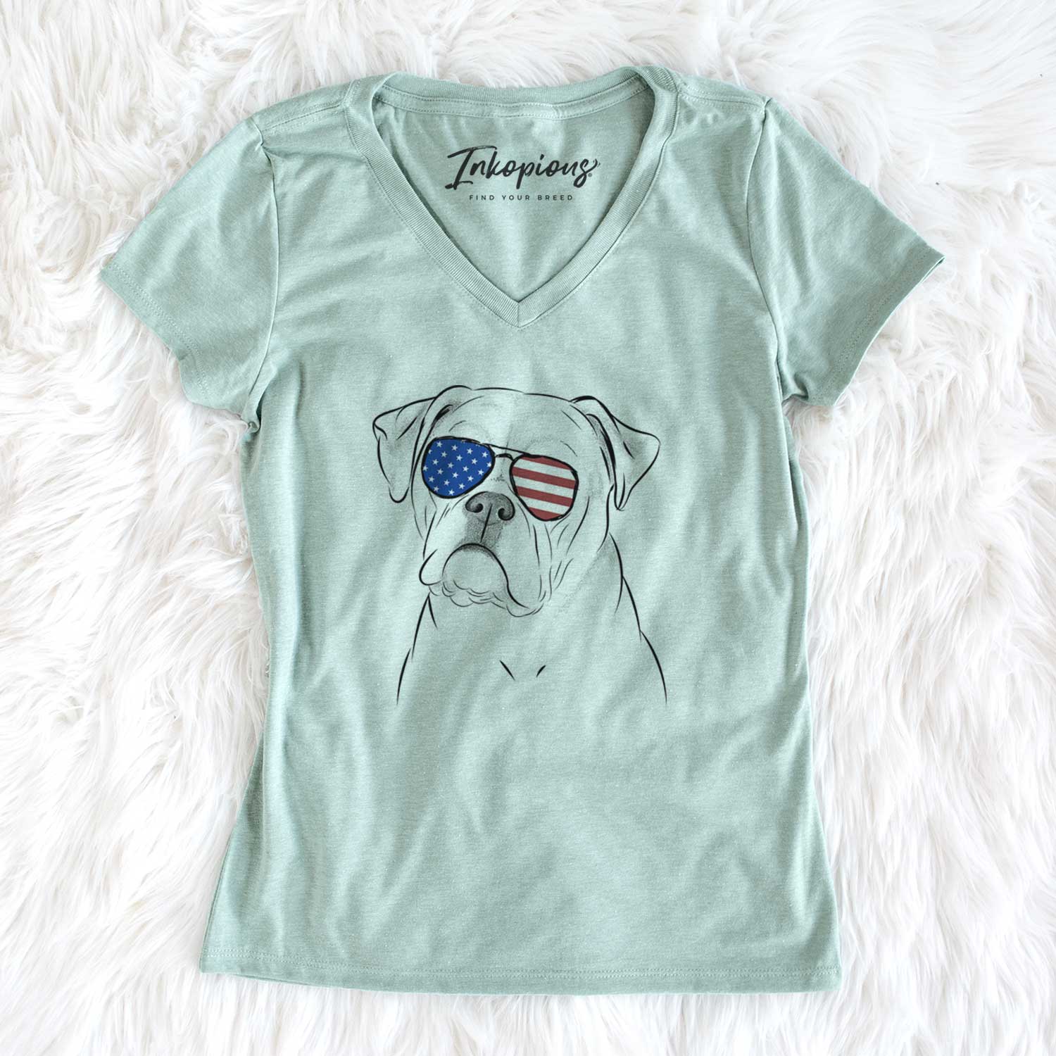 USA Babe the AmericanBulldog - Women's Perfect V-neck Shirt