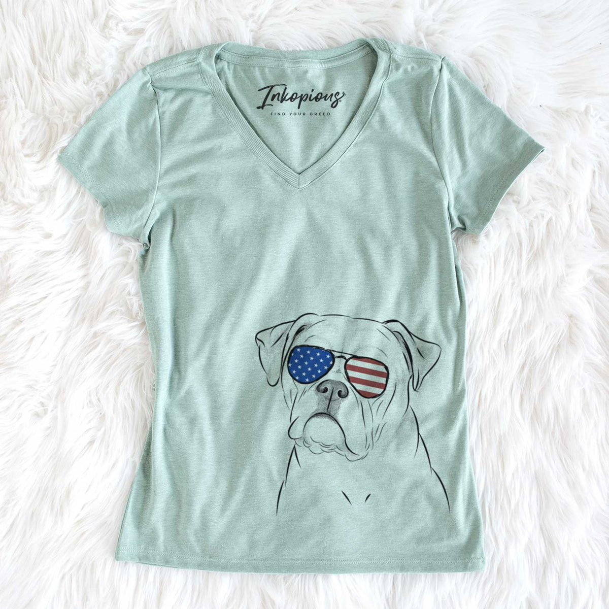 USA Babe the AmericanBulldog - Women's Perfect V-neck Shirt