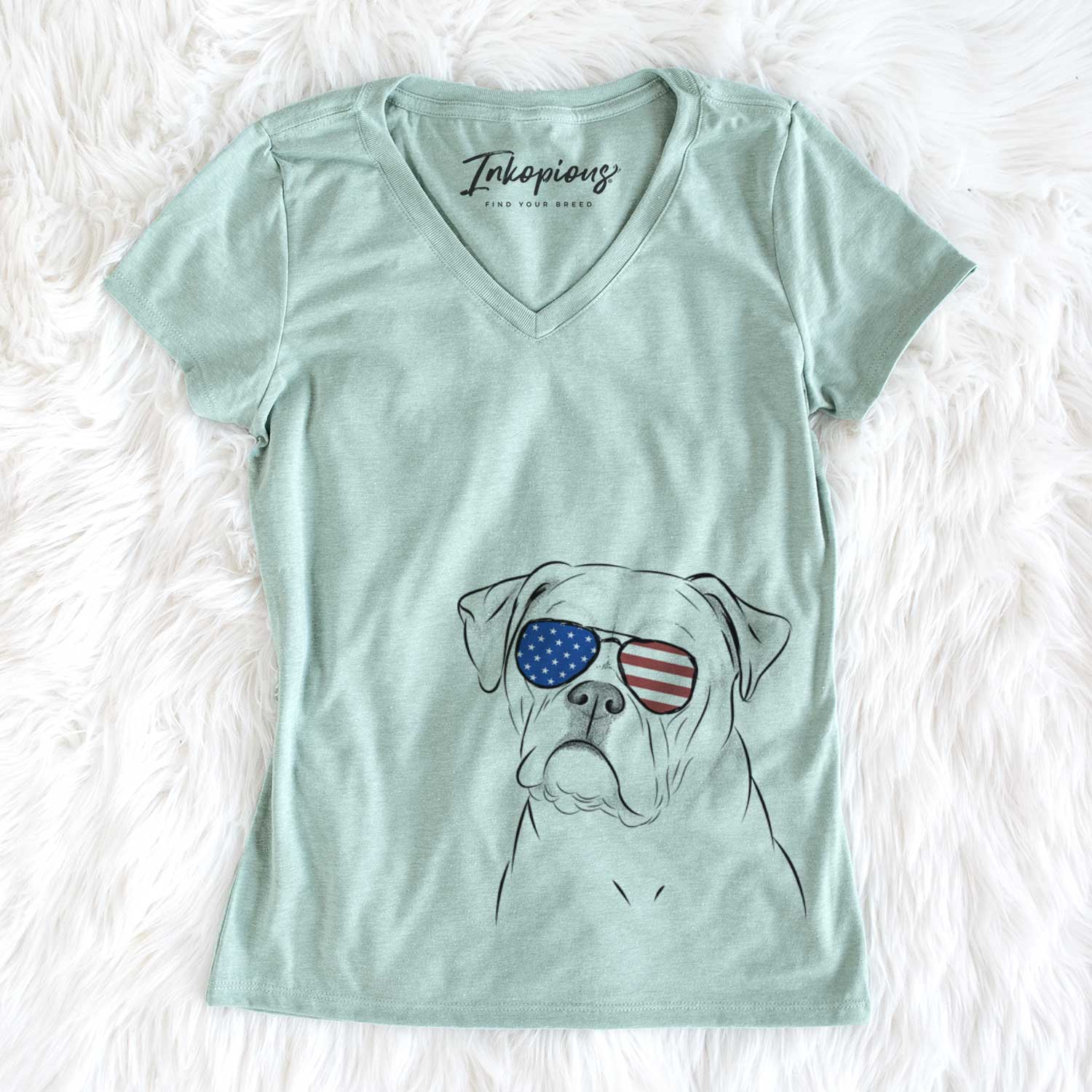 USA Babe the AmericanBulldog - Women's Perfect V-neck Shirt