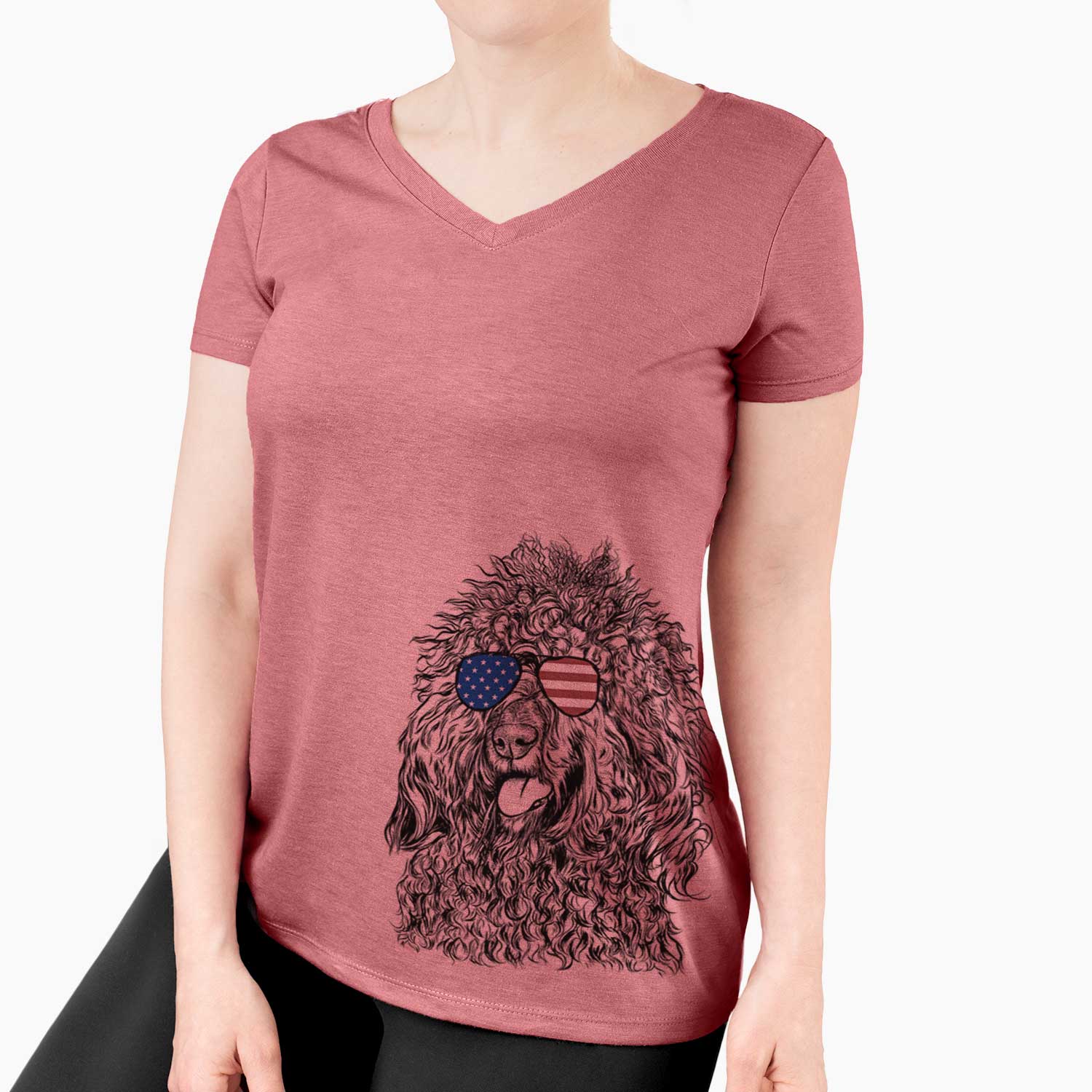 USA Babs the Barbet - Women's Perfect V-neck Shirt