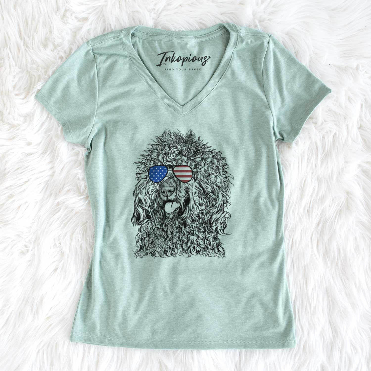 USA Babs the Barbet - Women's Perfect V-neck Shirt