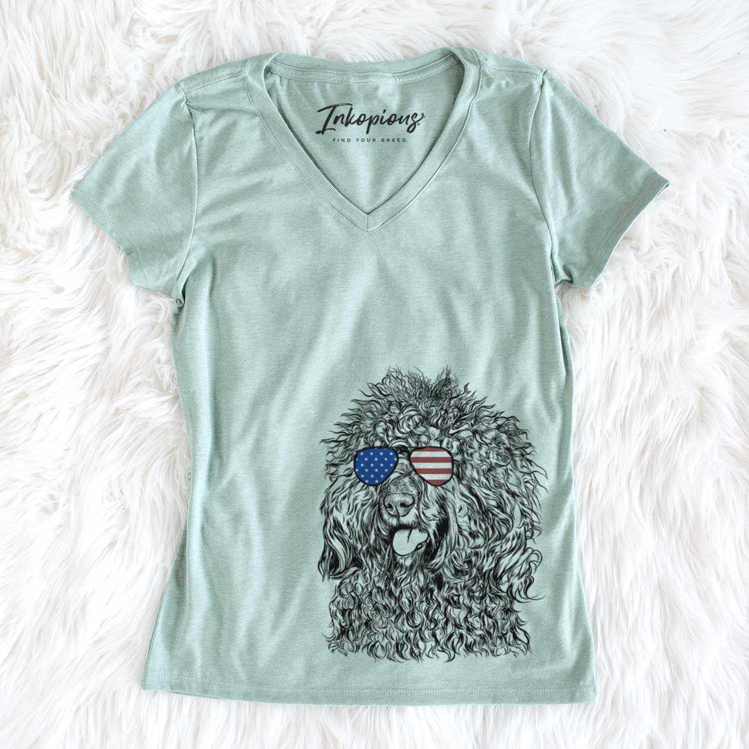 USA Babs the Barbet - Women's Perfect V-neck Shirt