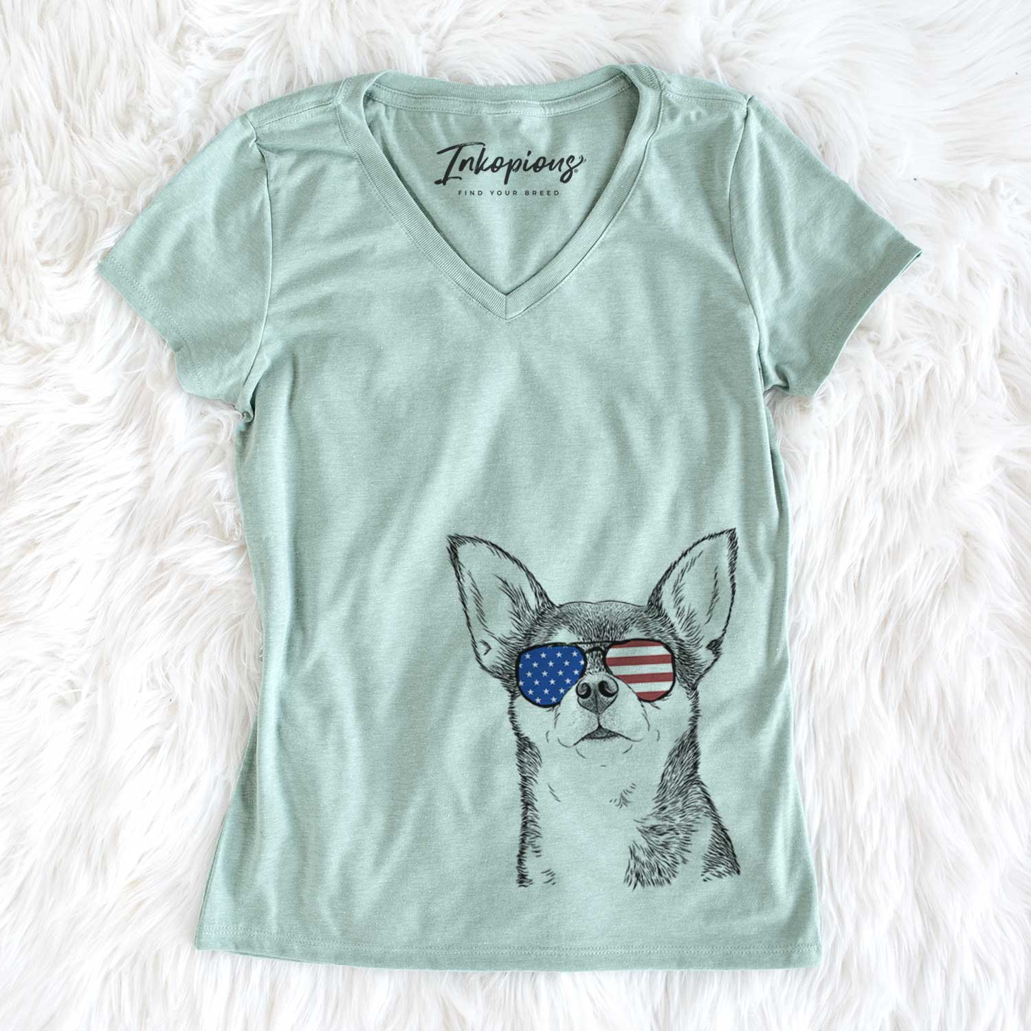 USA Baby the Chihuahua - Women's Perfect V-neck Shirt
