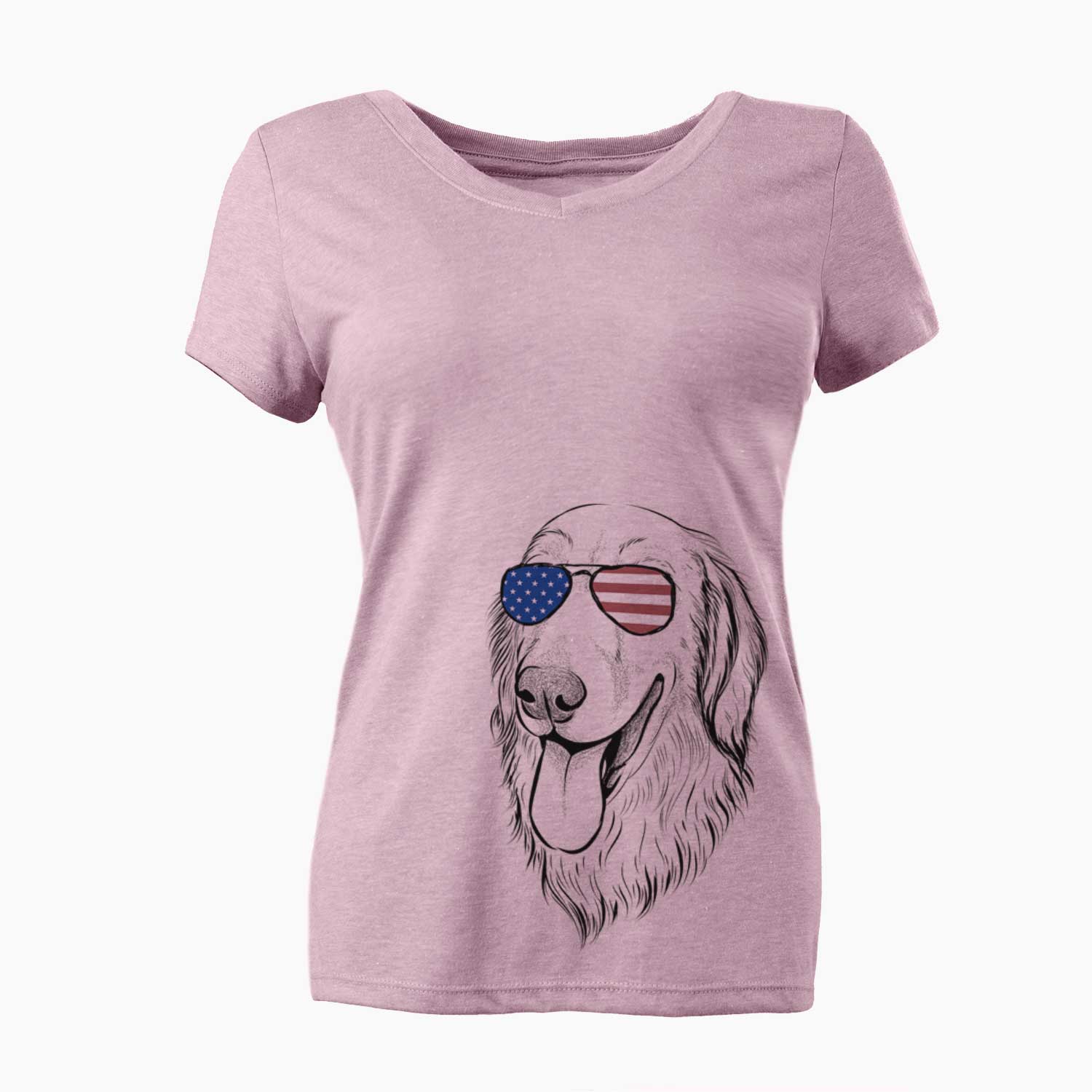 USA Bailey the Golden Retriever - Women's Perfect V-neck Shirt