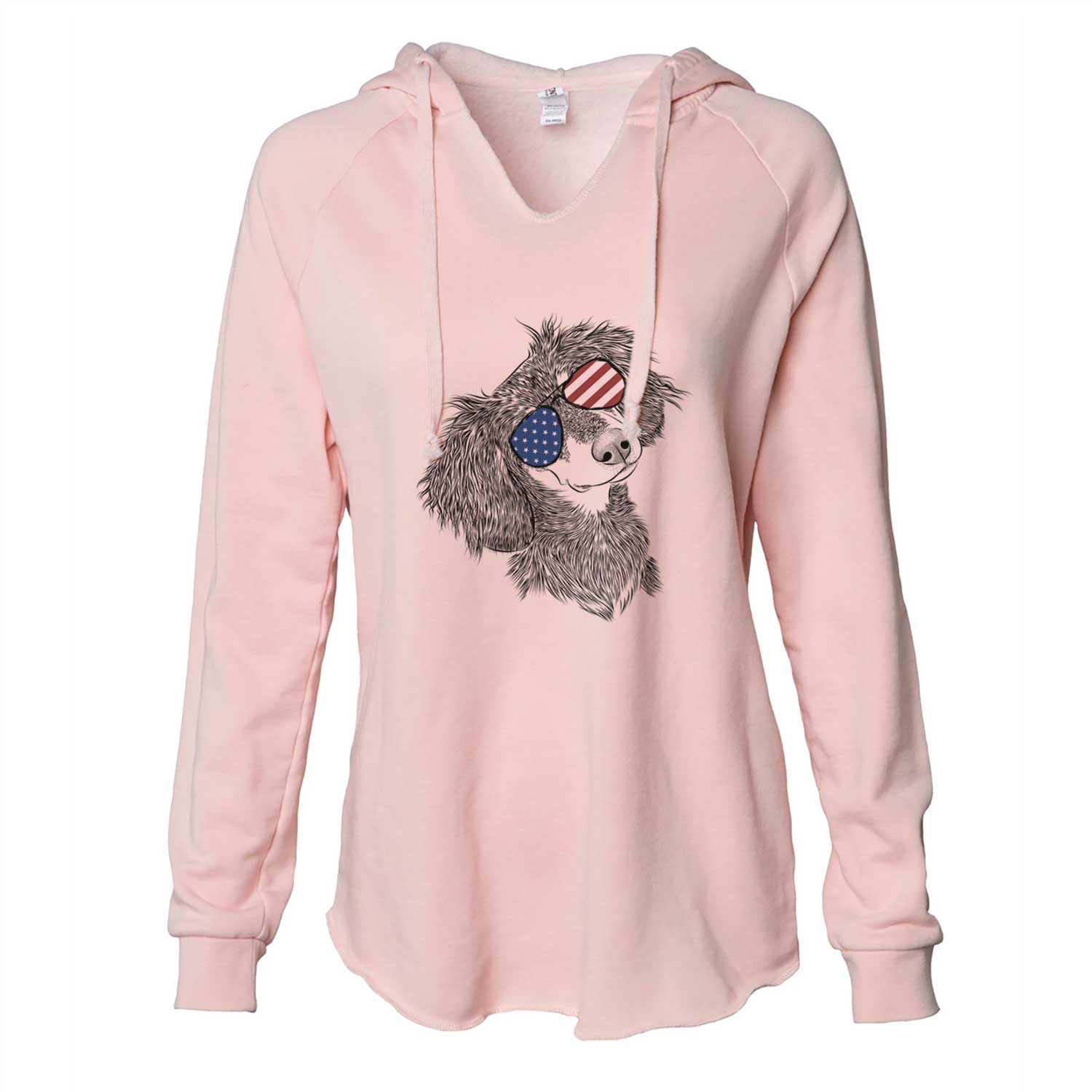 USA Bailey the Long Haired Dachshund - Cali Wave Hooded Sweatshirt