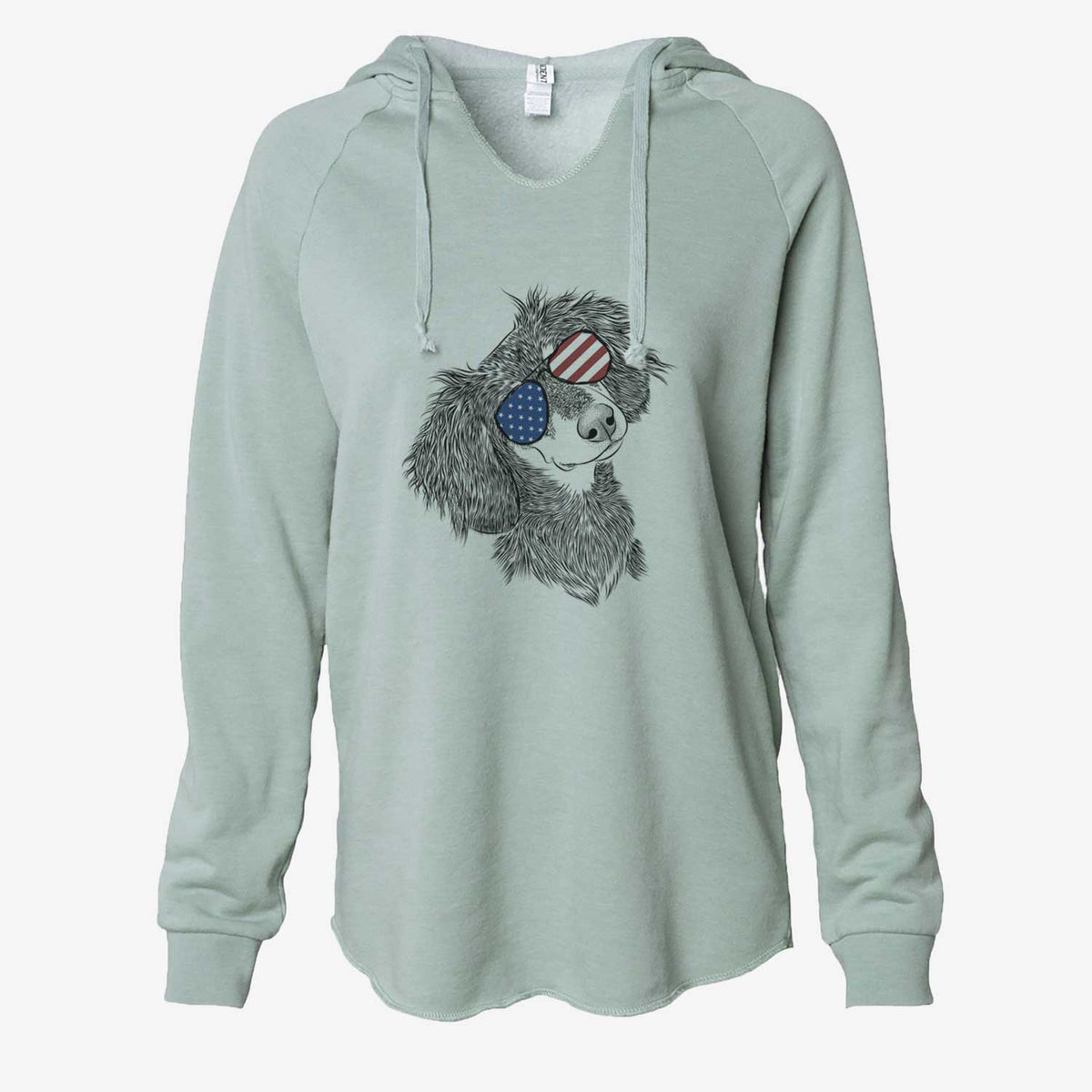 USA Bailey the Long Haired Dachshund - Cali Wave Hooded Sweatshirt