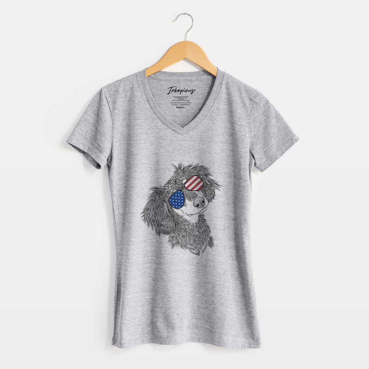 USA Bailey the Long Haired Dachshund - Women&#39;s Perfect V-neck Shirt