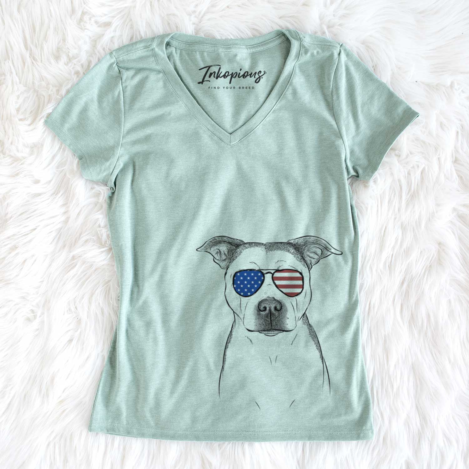 USA Bailey the Pitbull - Women's Perfect V-neck Shirt